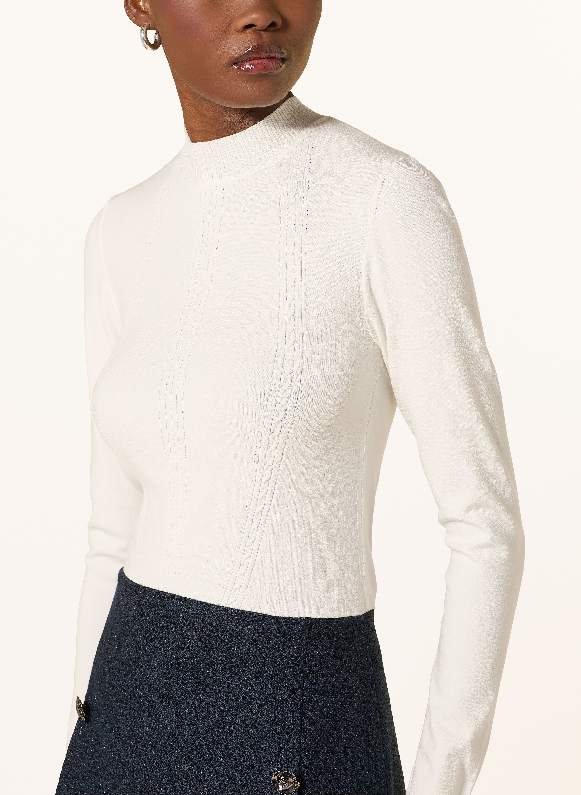 Thumbnail - Ted Baker Kleid Im Materialmix Mit Glitzergarn blau