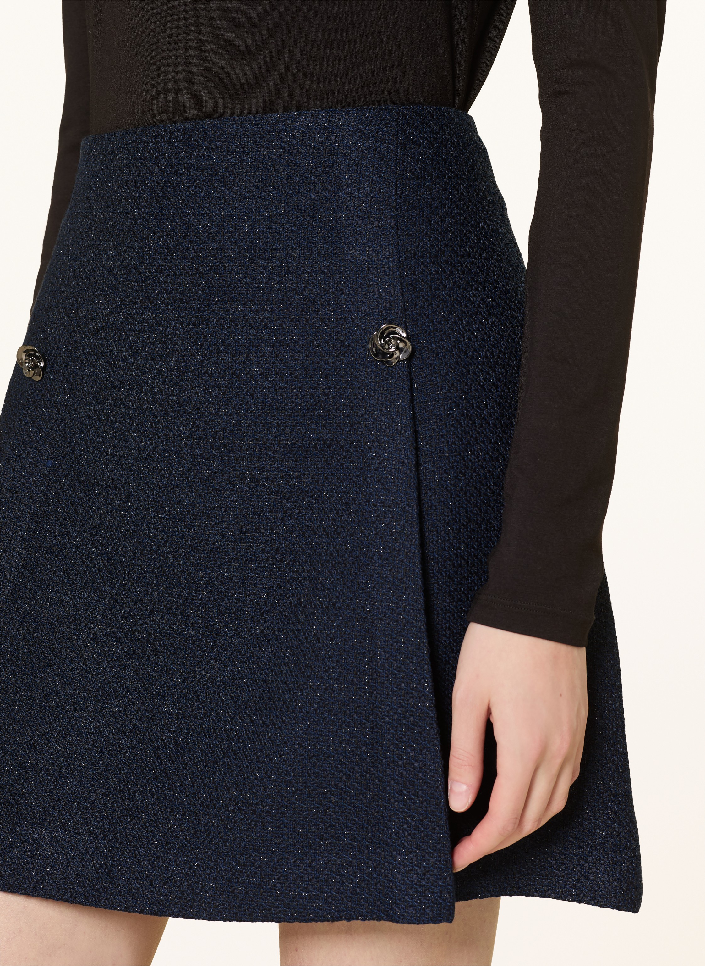 Thumbnail - Ted Baker Bouclé-Rock Floxas Mit Glitzergarn blau