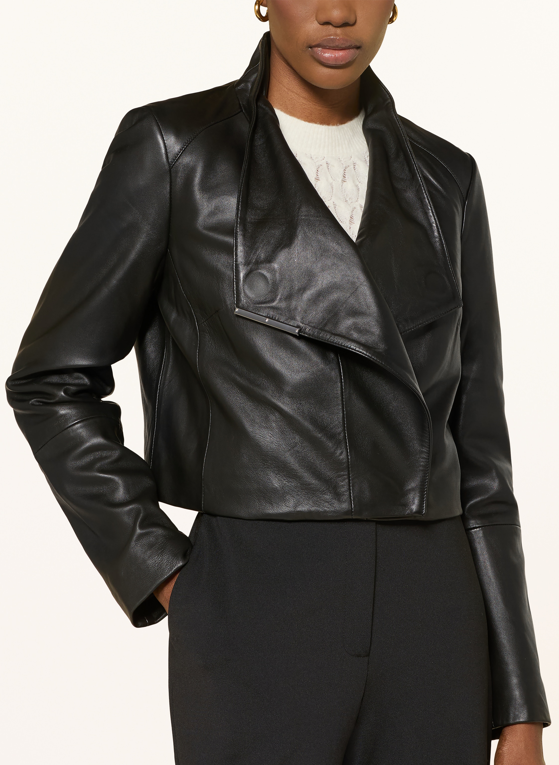 Thumbnail - Ted Baker Lederjacke Riyoze schwarz