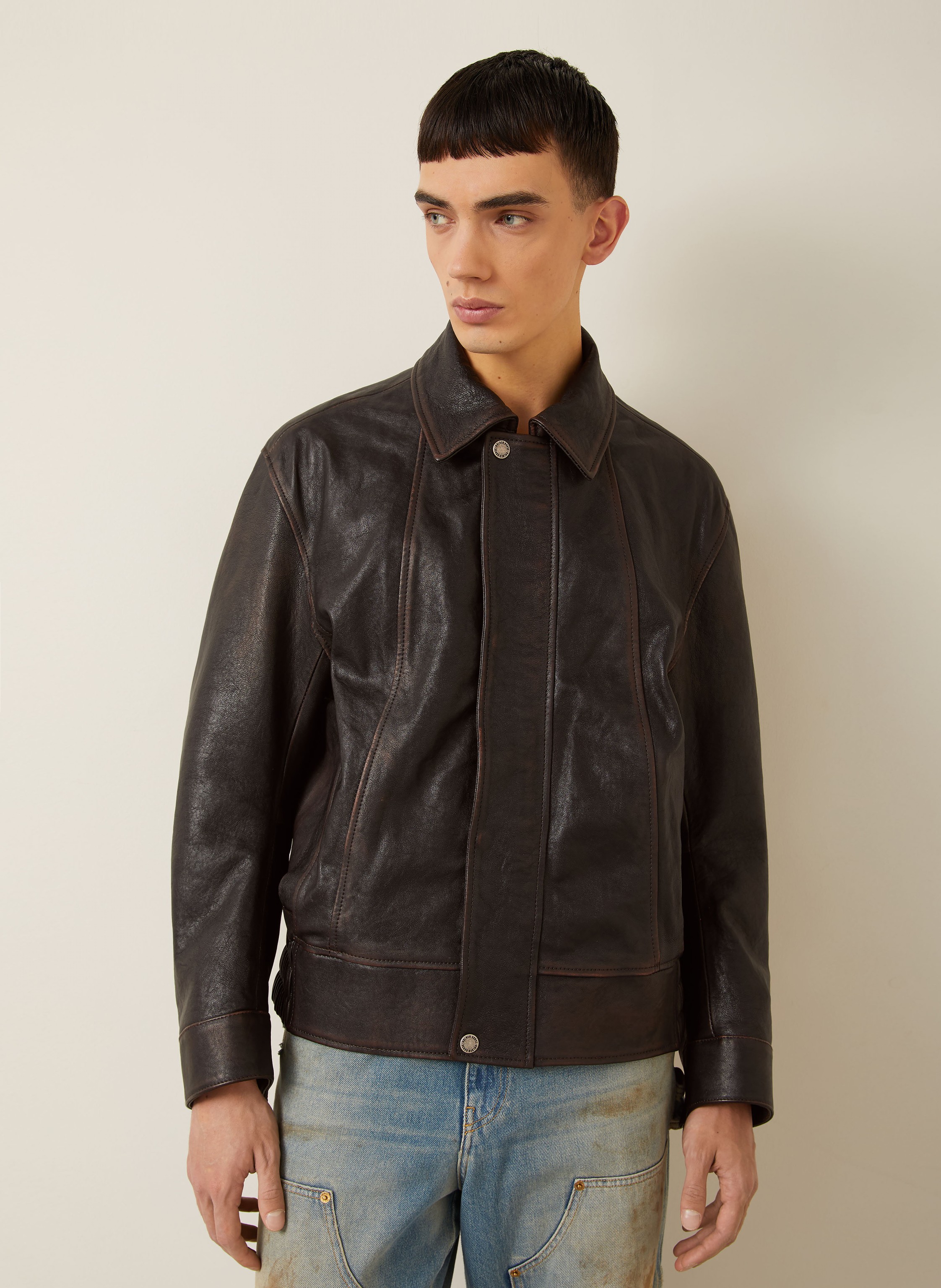 Thumbnail - Golden Goose Lederjacke schwarz