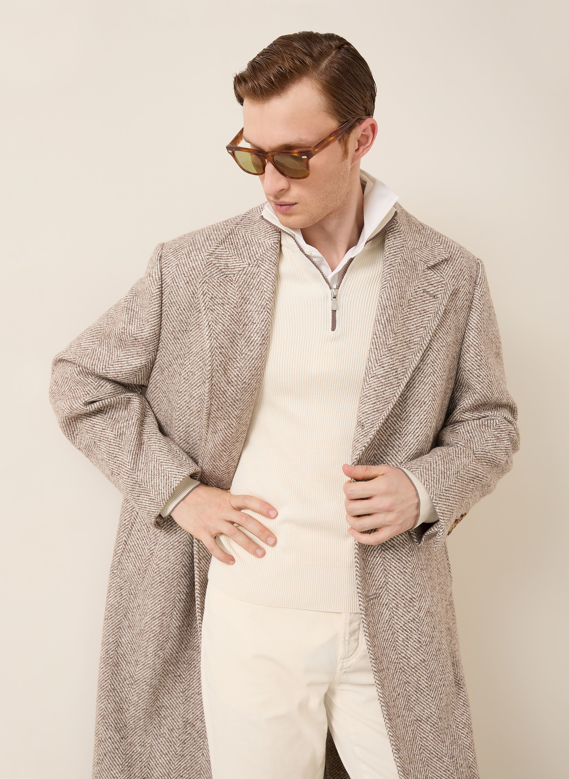 Thumbnail - Brunello Cucinelli Mantel Mit Alpaka beige