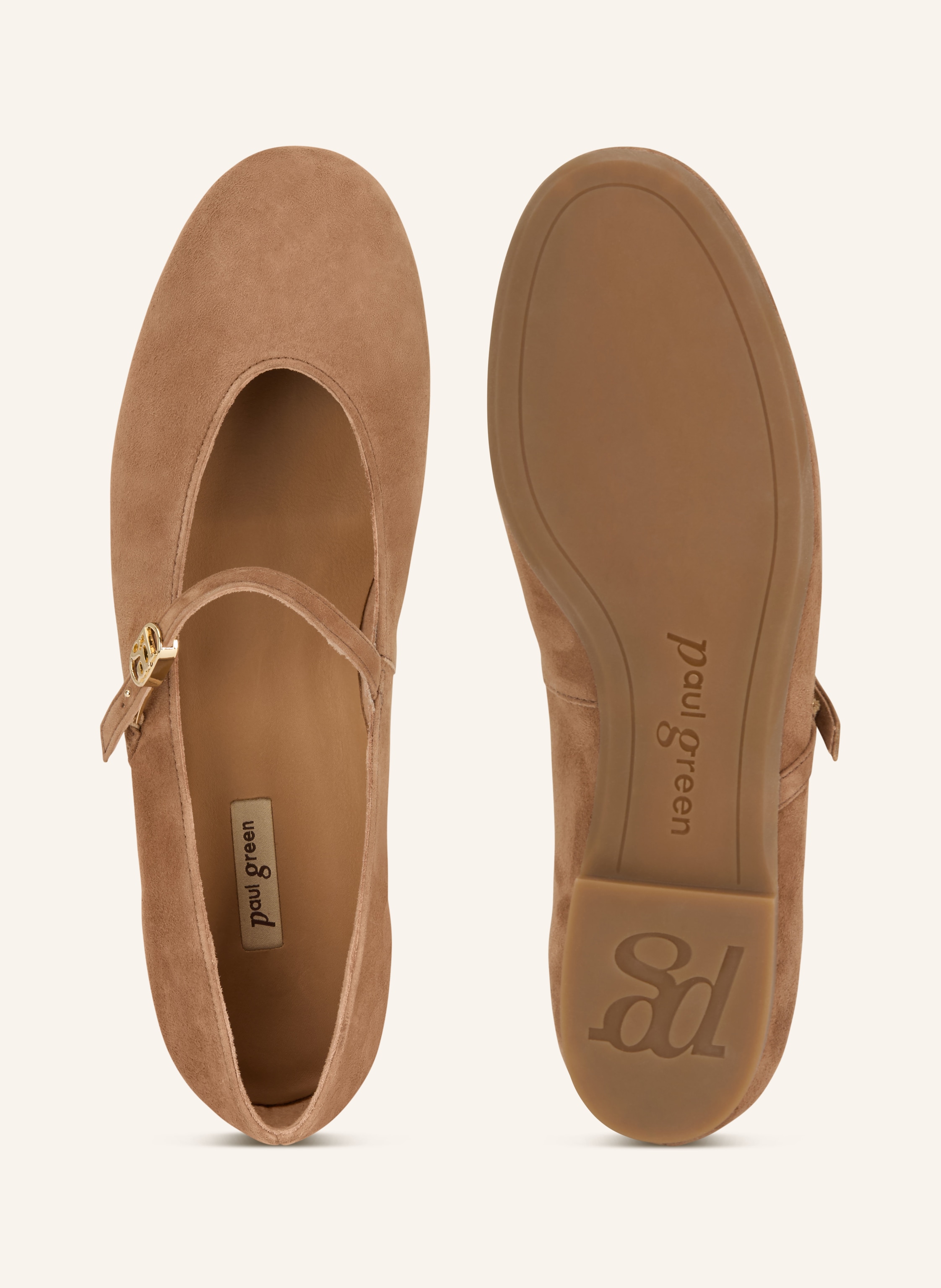 Thumbnail - Paul Green Mary-Jane-Ballerinas braun