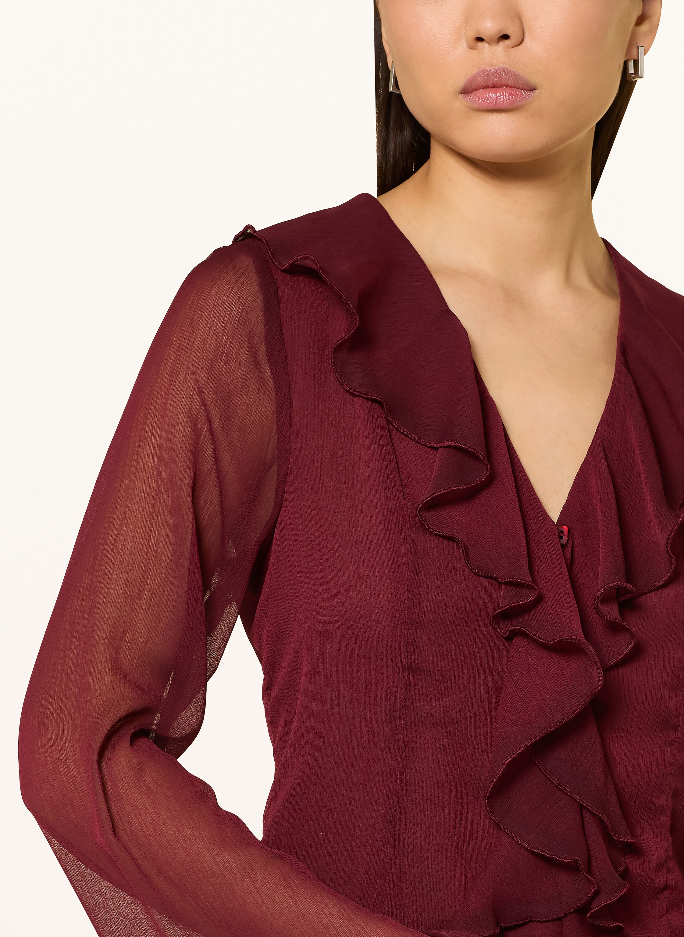 Thumbnail - Neo Noir Bluse Valappa Mit Volants rot