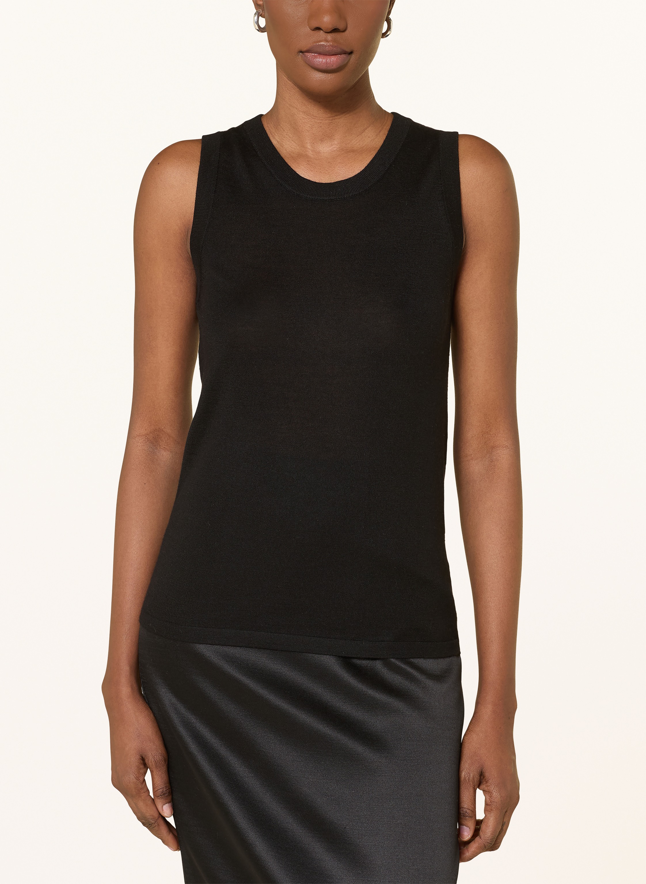 Thumbnail - Soft Goat Stricktop Aus Seide Mit Cashmere schwarz