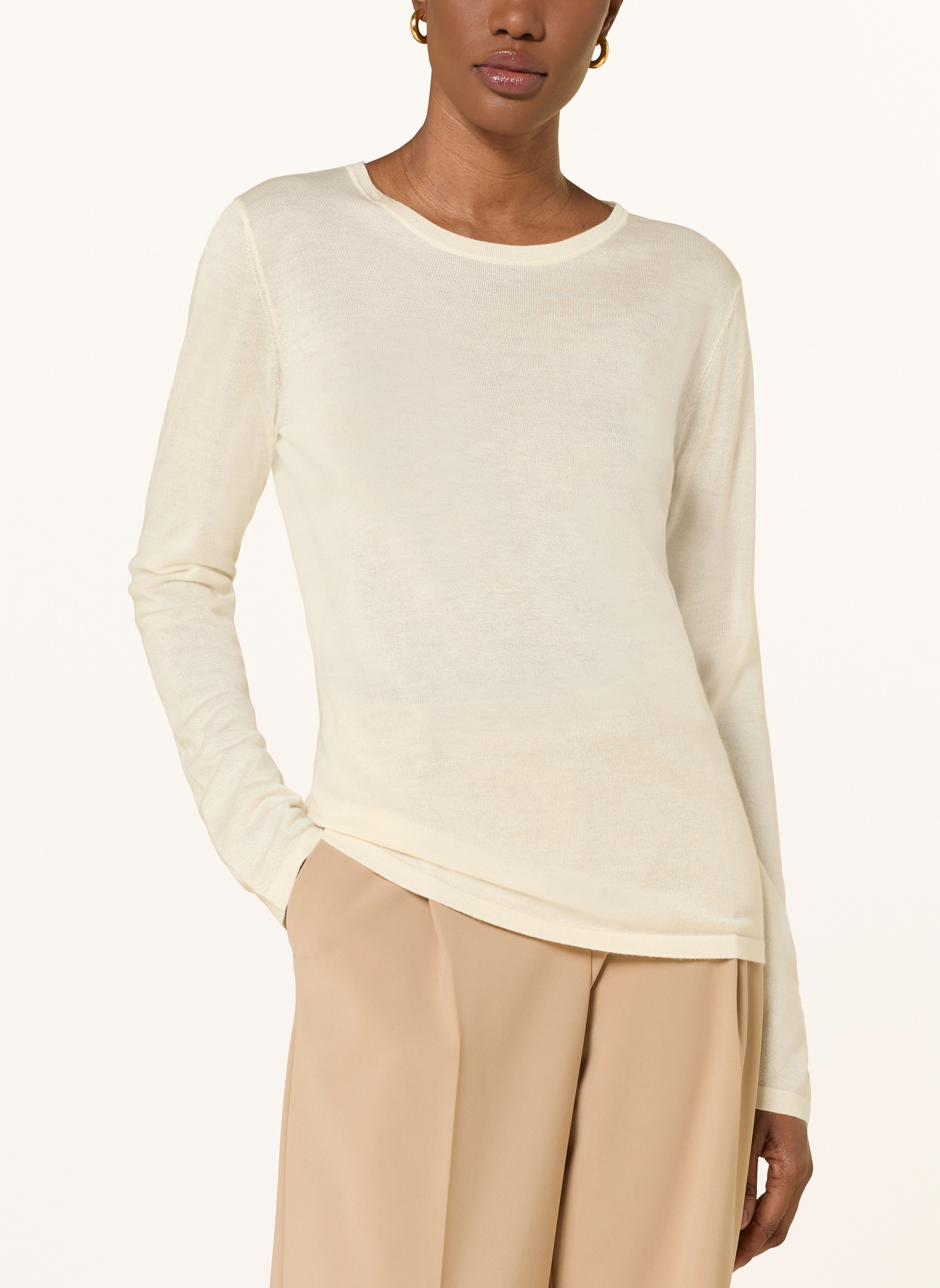 Thumbnail - Soft Goat Pullover Aus Seide Mit Cashmere weiss