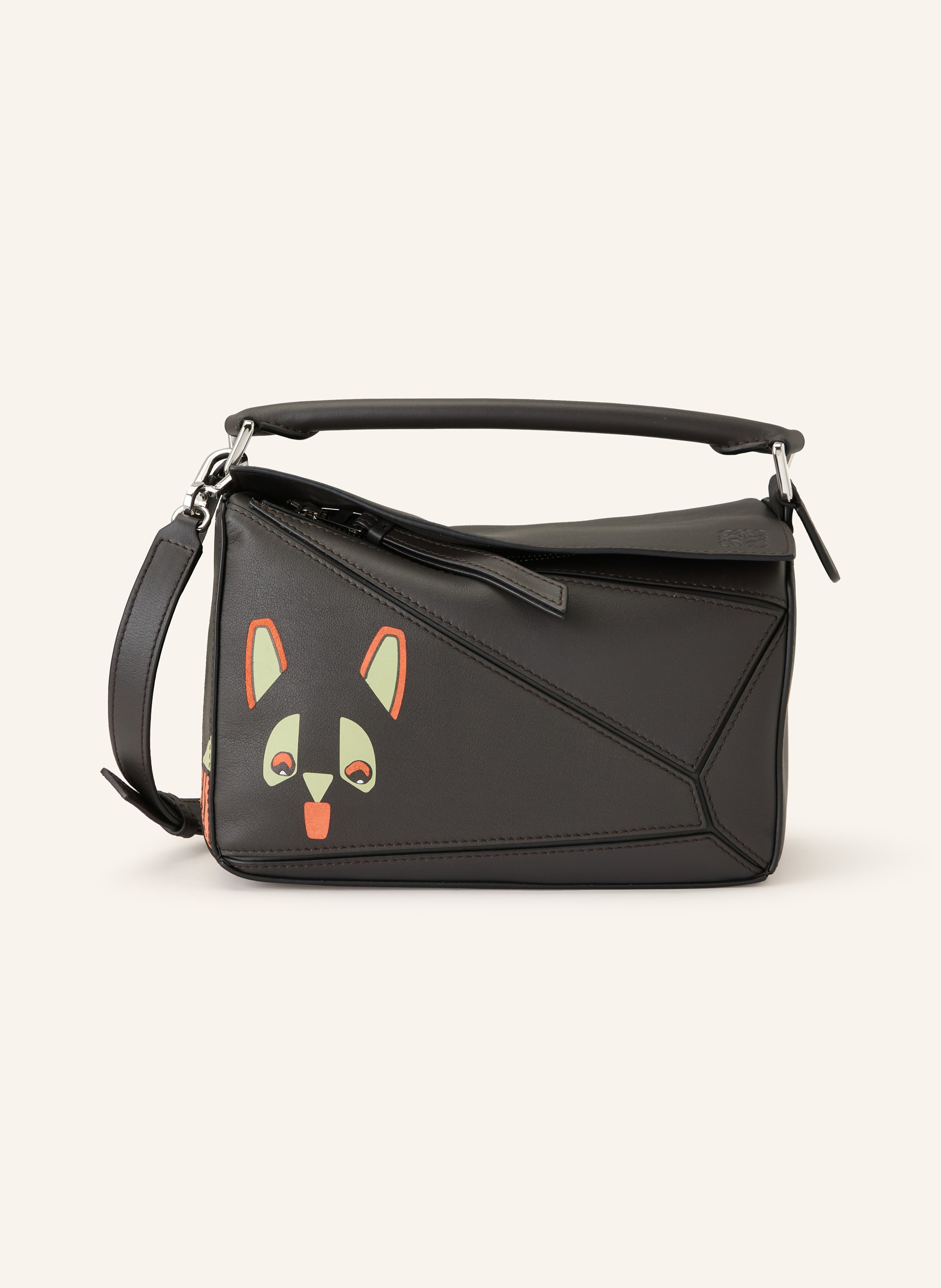Loewe Loewe Handtasche Puzzle grau in DUNKELGRAU / ORANGE / MINT