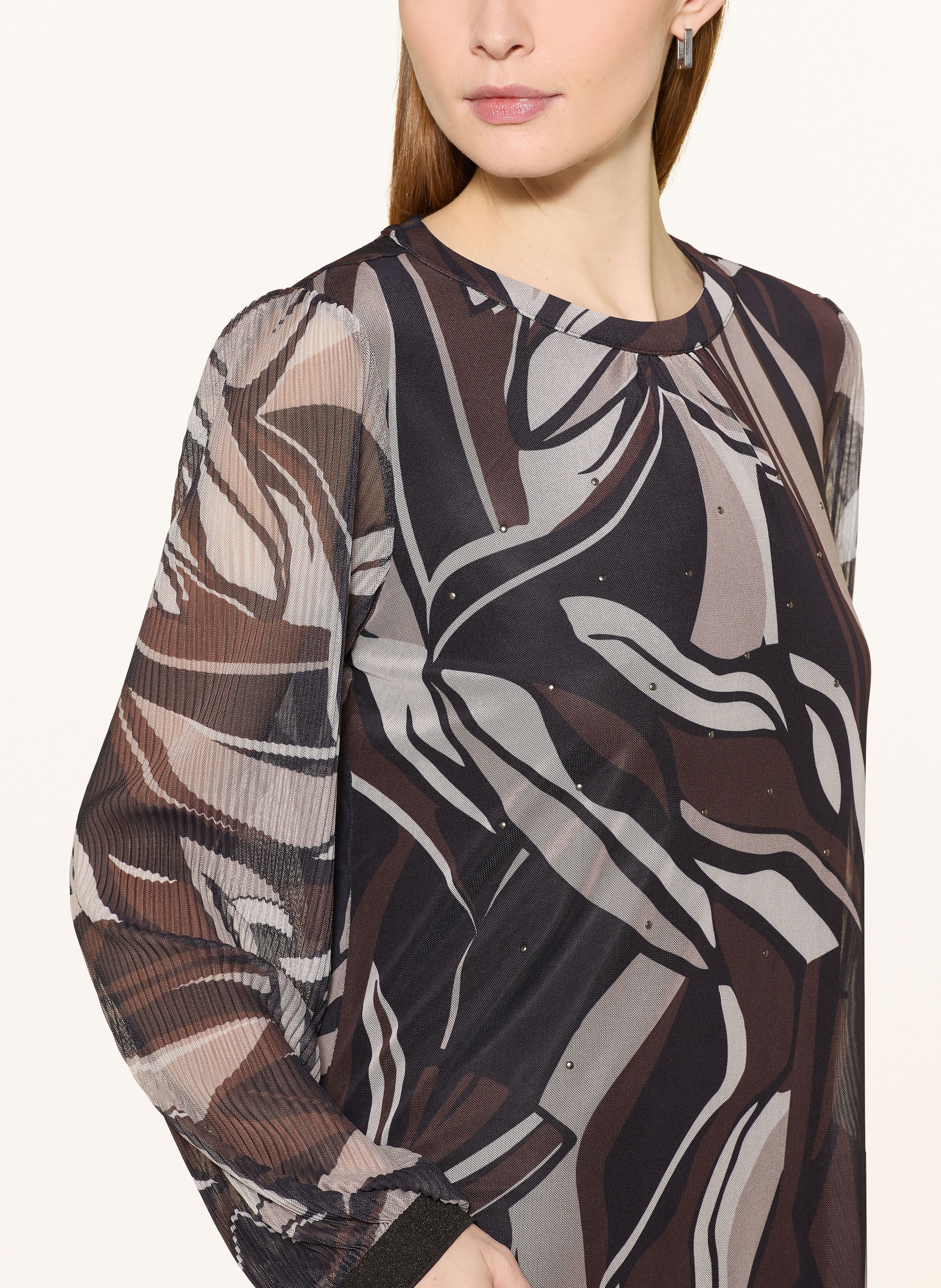 Thumbnail - Betty Barclay Mesh-Kleid Mit Plissees Und Glitzergarn beige