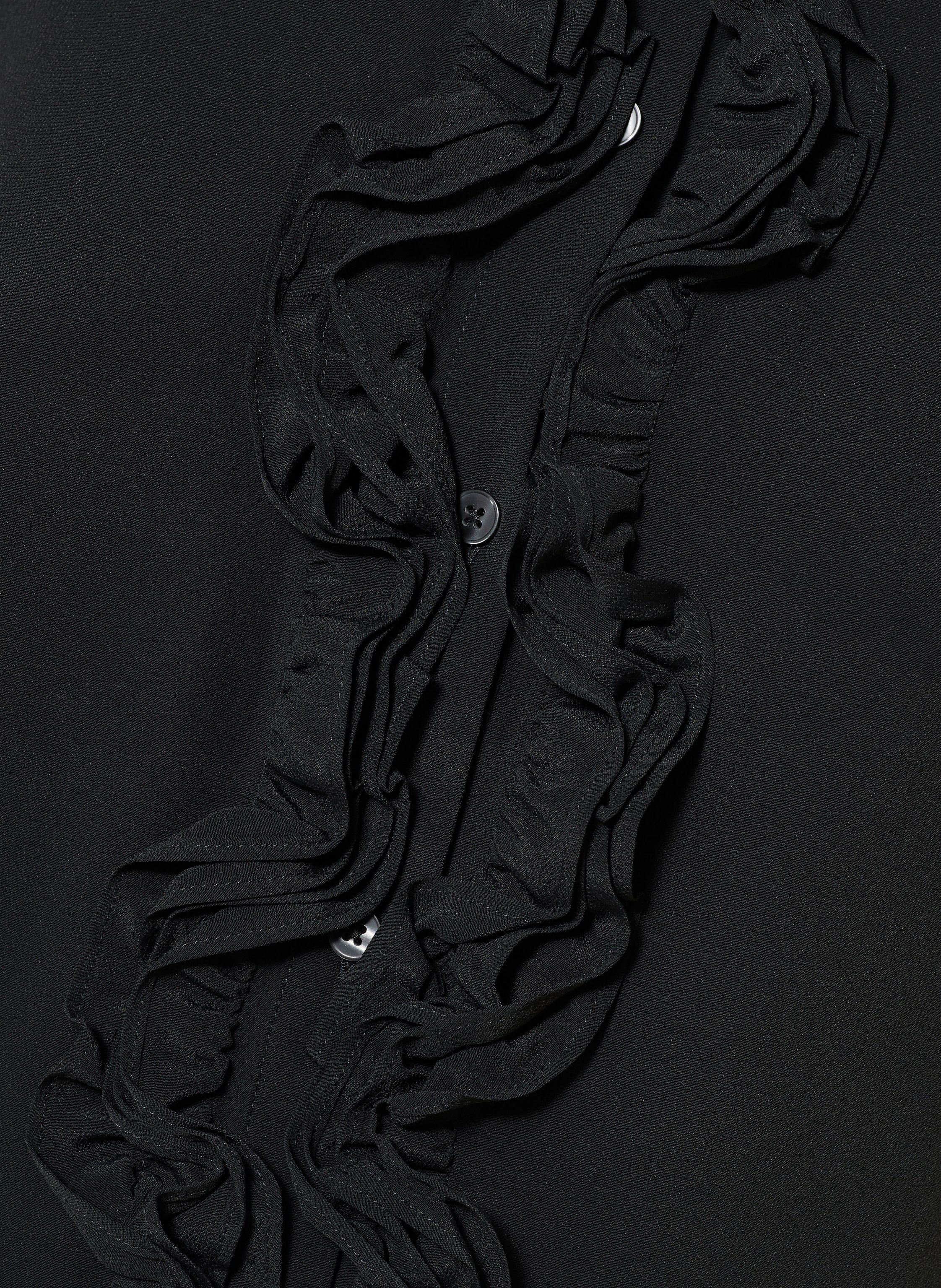 Thumbnail - Émanou Hemdbluse Shirley Mit Seide Und Rüschen schwarz