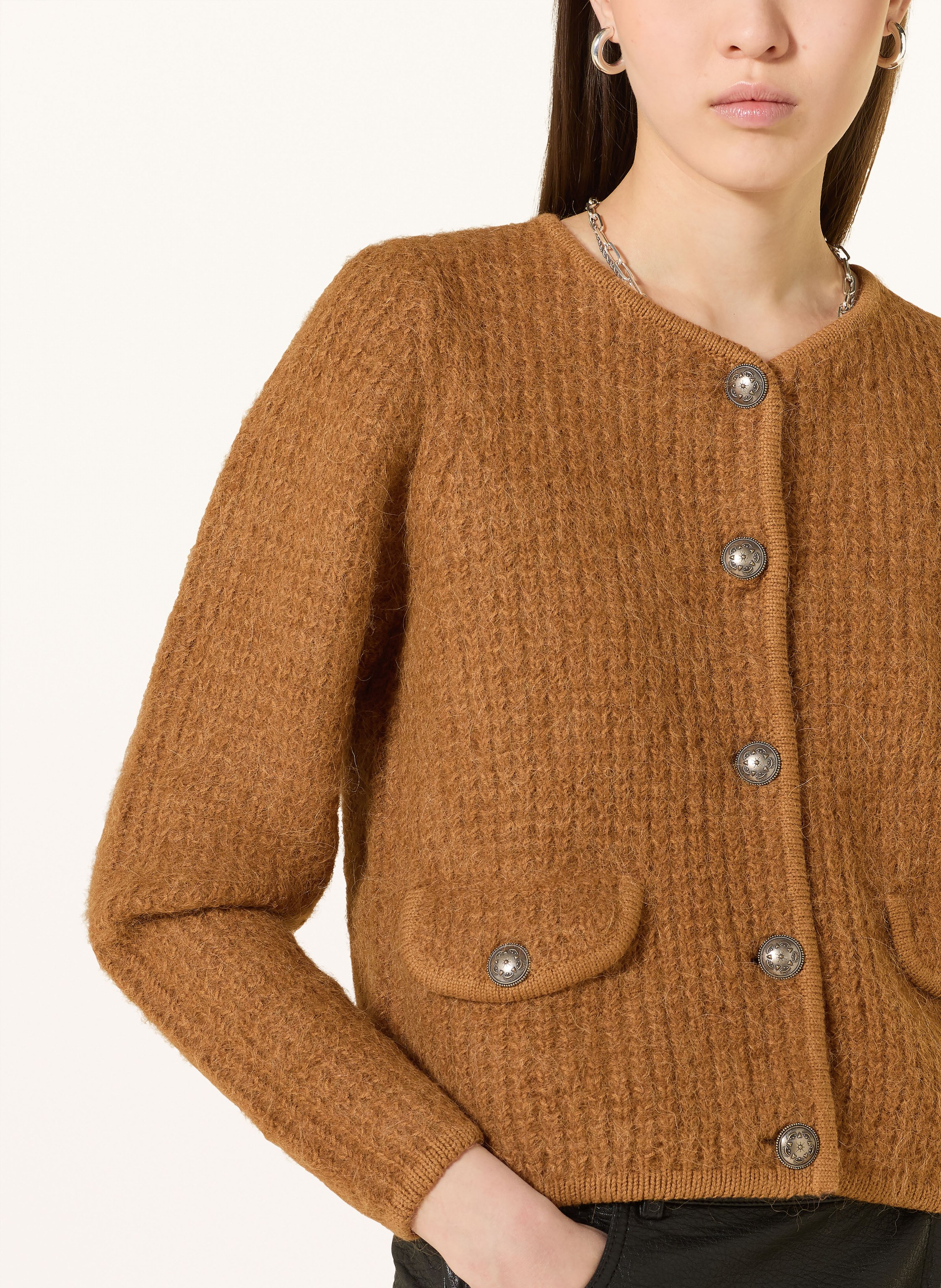 Thumbnail - Ba&Sh Strickjacke Harry Mit Alpaka braun