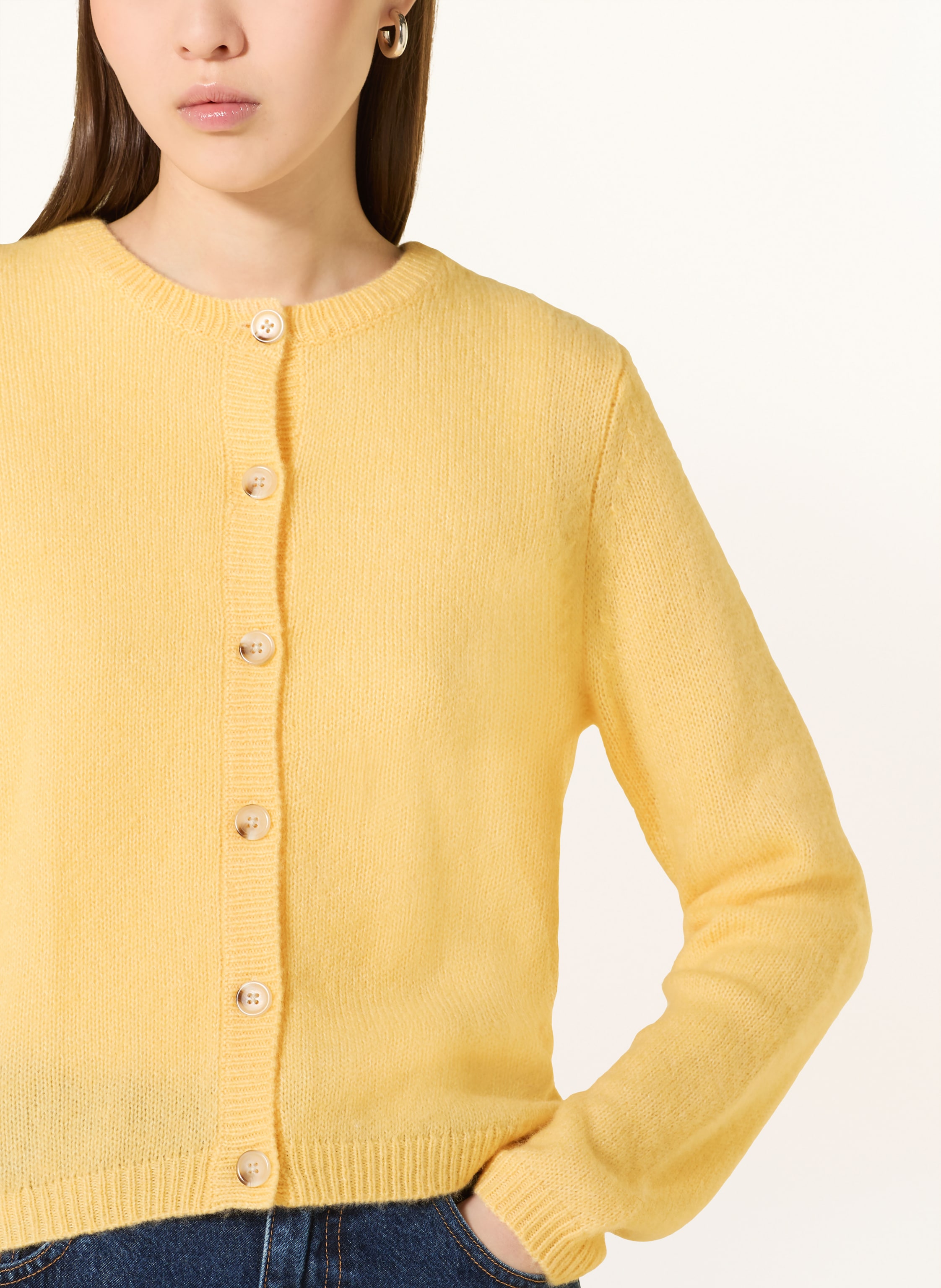 Thumbnail - Mrs & Hugs Strickjacke Mit Cashmere gelb