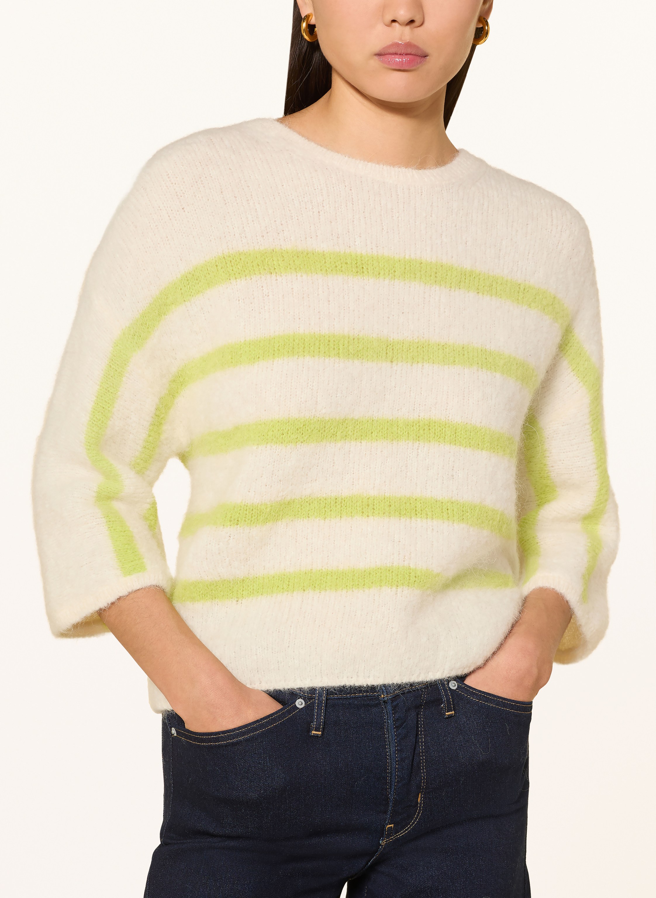 Thumbnail - Rich & Royal Alpaka-Pullover Mit 3/4-Arm gruen