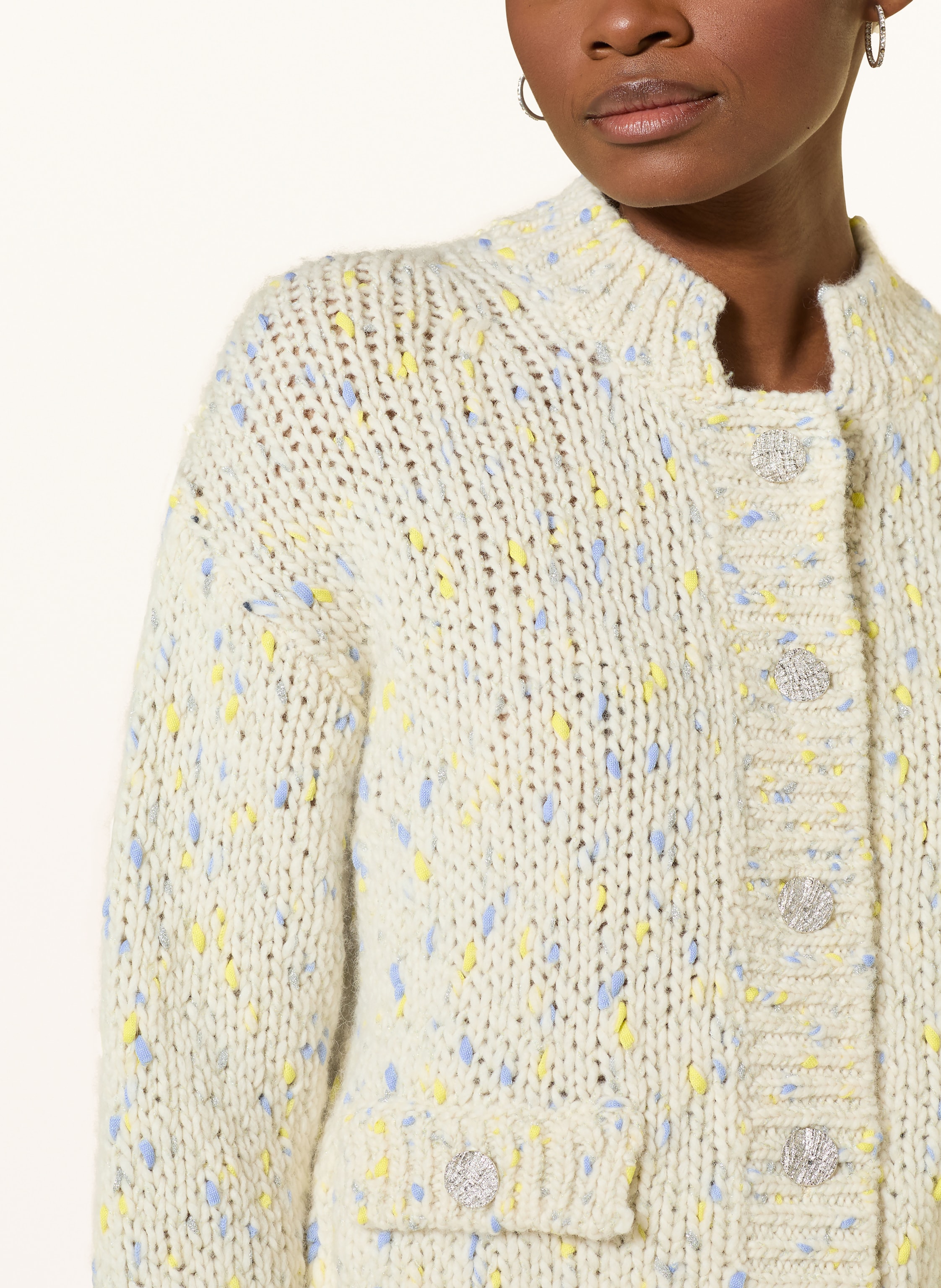 Thumbnail - Rich & Royal Strickjacke Mit Glitzergarn gelb