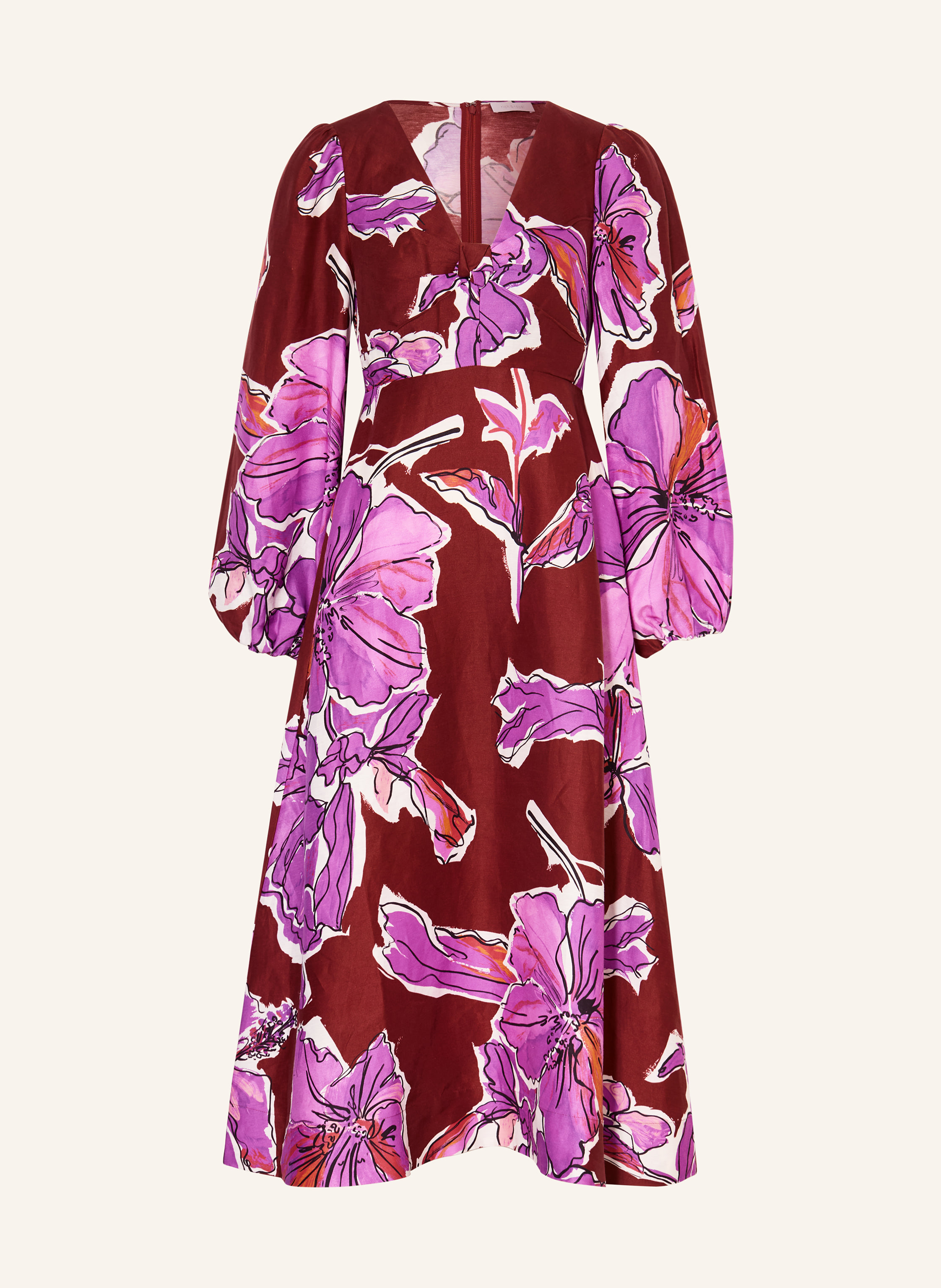Rich & Royal Kleid Mit Leinen rot