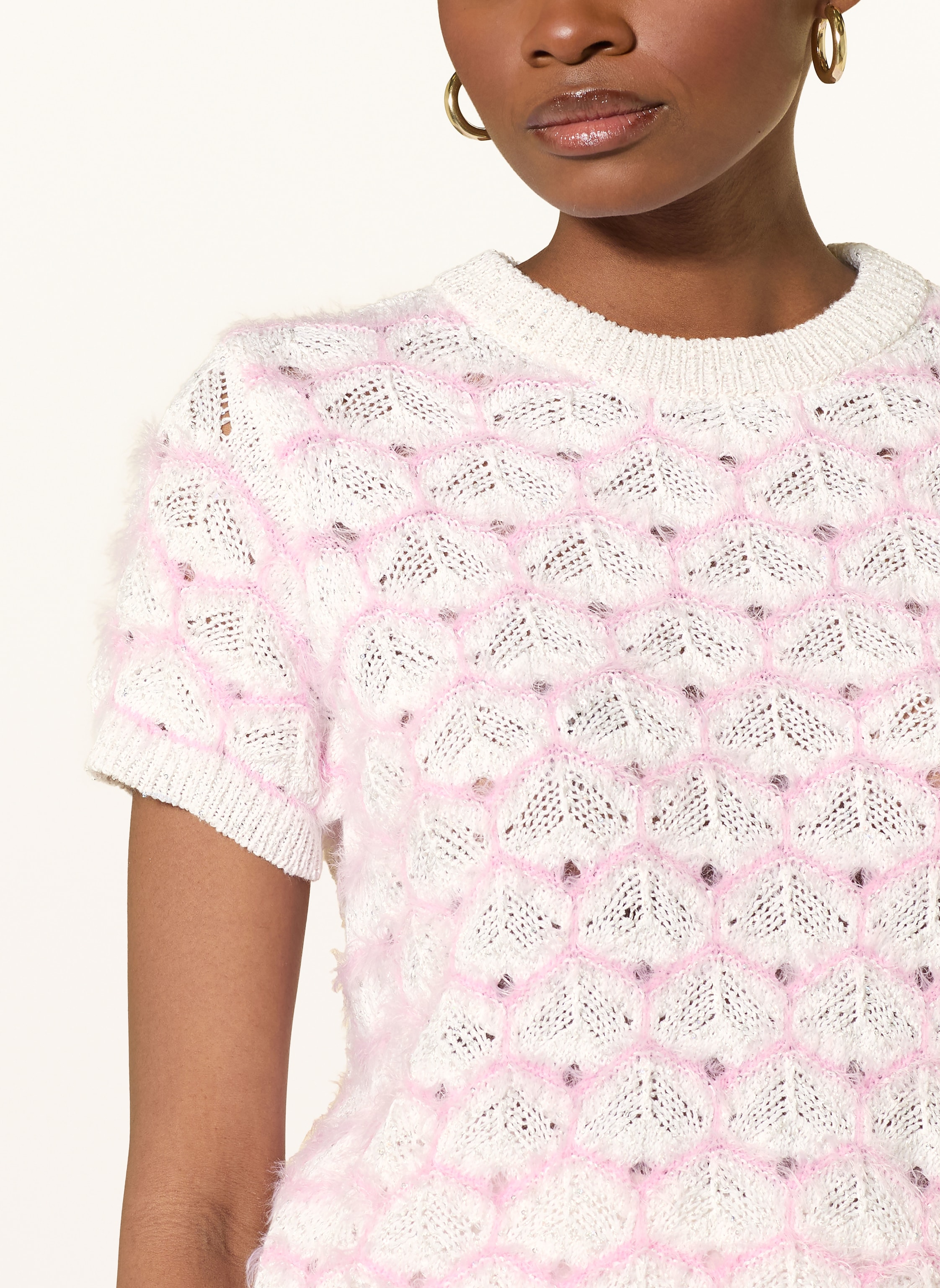 Thumbnail - Rich & Royal Strickshirt Mit Pailletten rosa