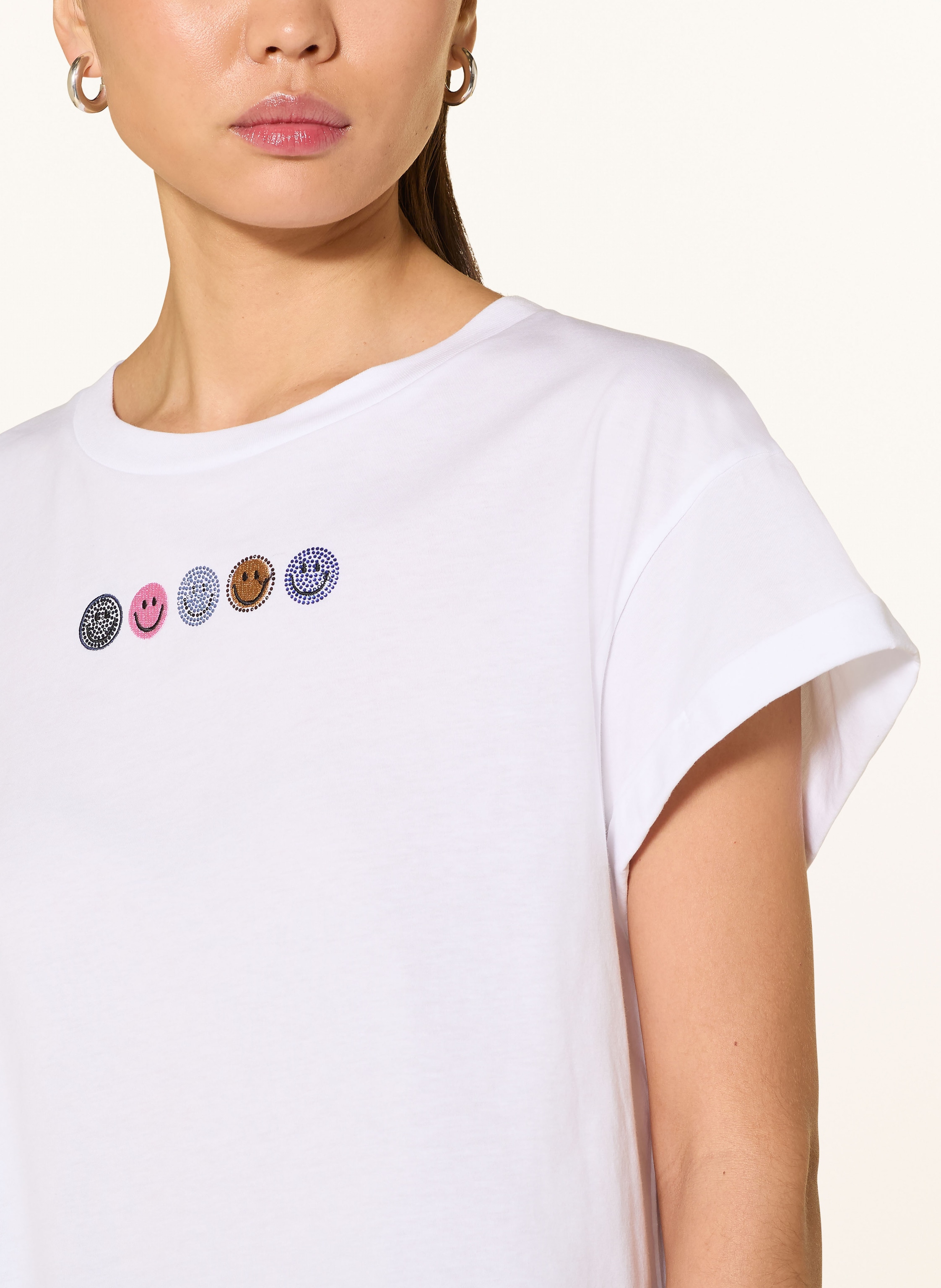 Thumbnail - Rich & Royal T-Shirt Mit Schmucksteinen weiss