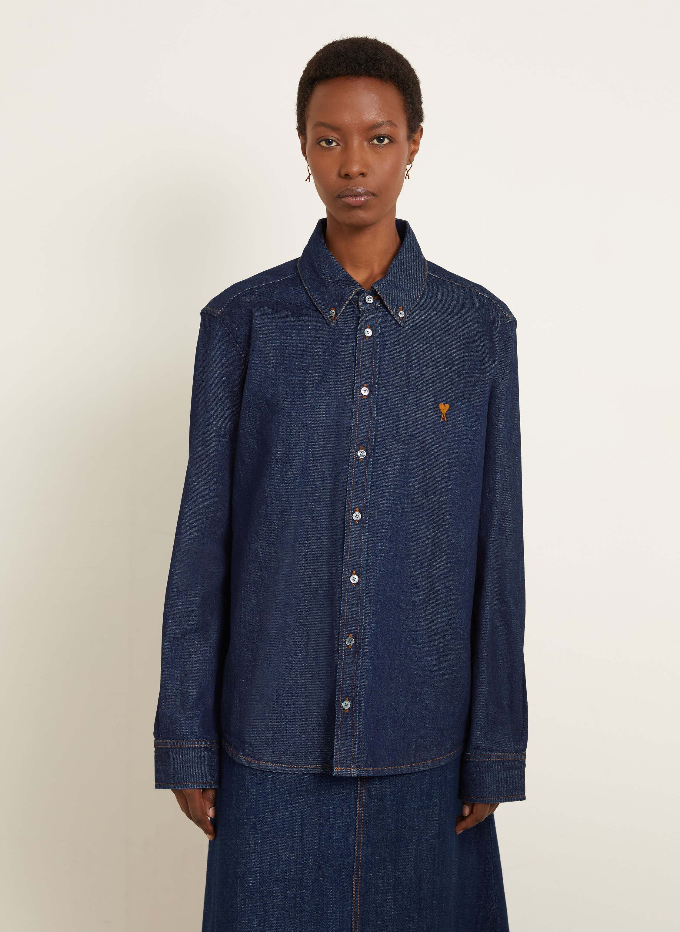 Thumbnail - Ami Paris Jeansbluse blau