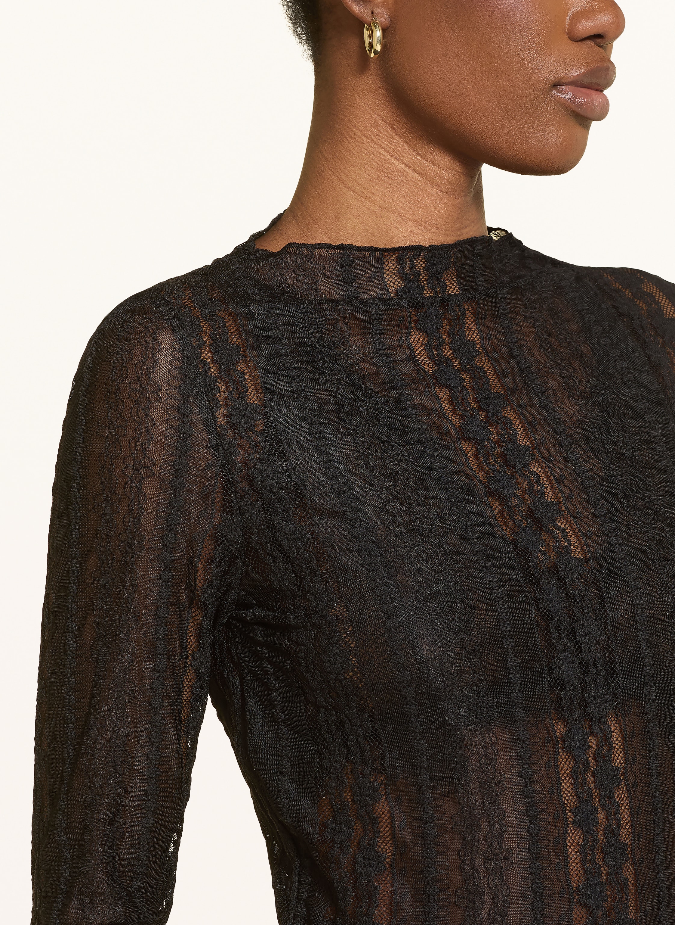 Thumbnail - Oh April Longsleeve Zahara Aus Spitze schwarz