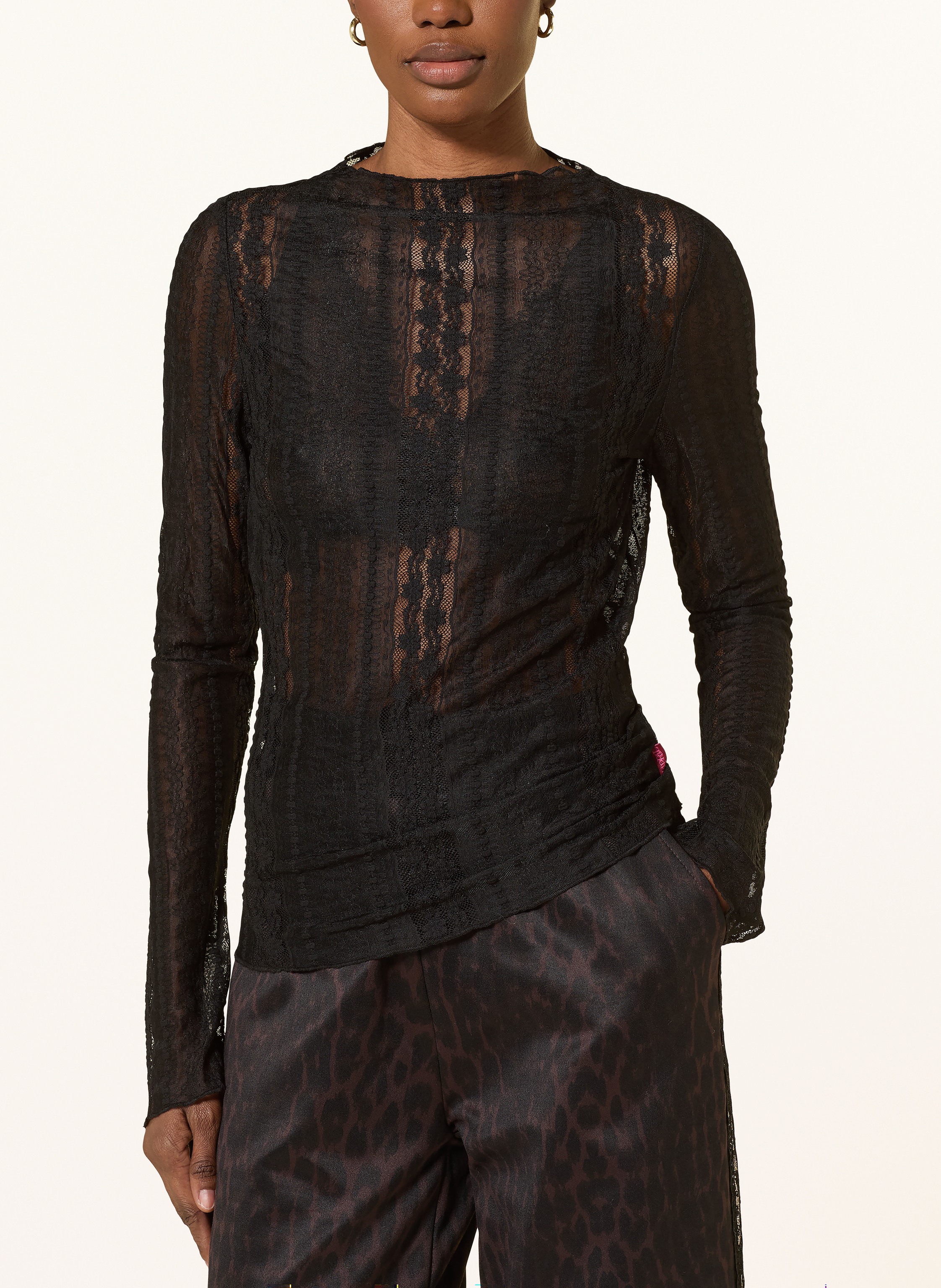 Thumbnail - Oh April Longsleeve Zahara Aus Spitze schwarz