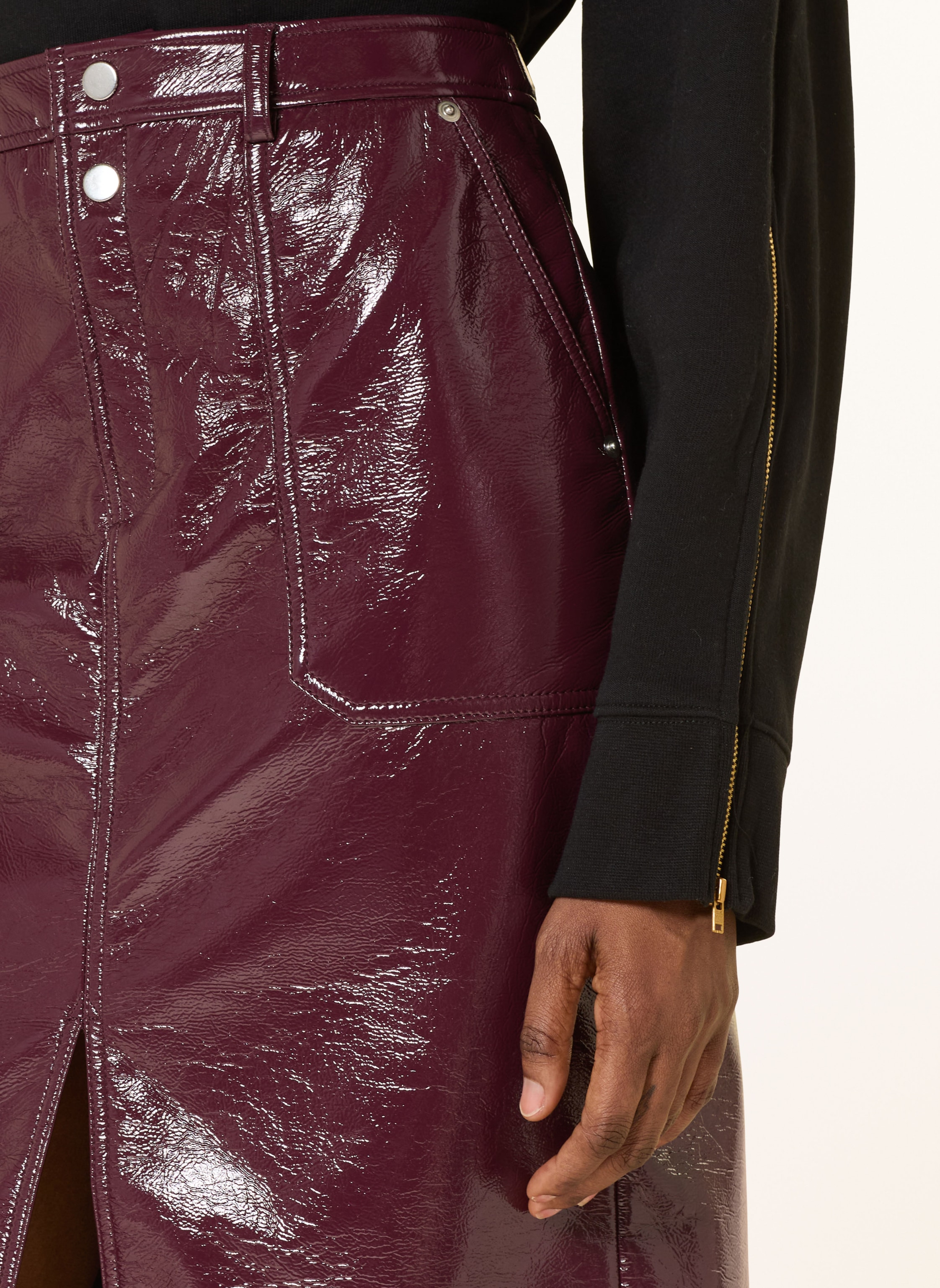 Thumbnail - Ba&Sh Rock Marylou In Lederoptik rot