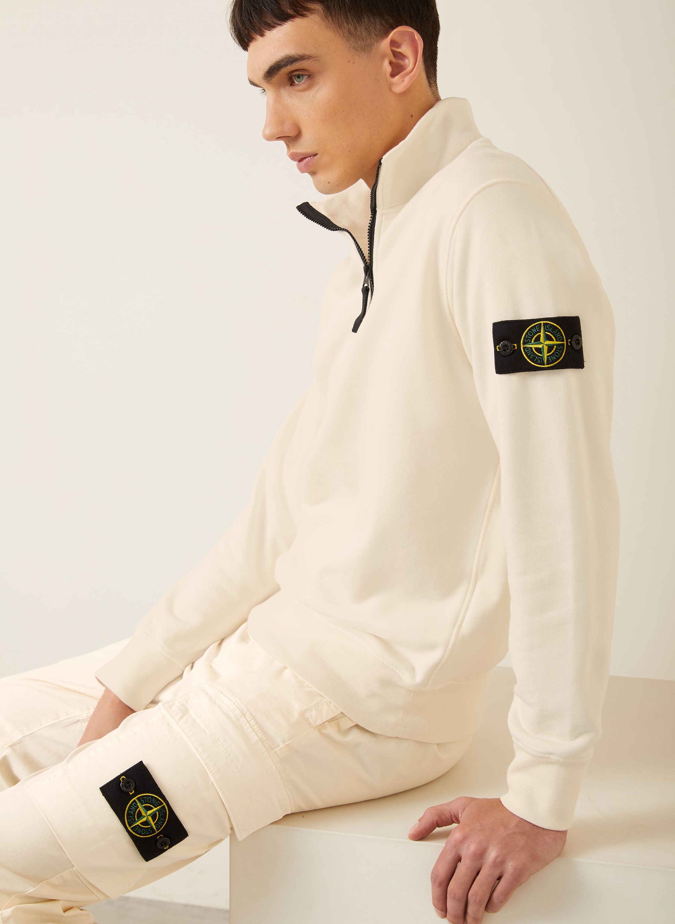 Thumbnail - Stone Island Sweat-Troyer beige