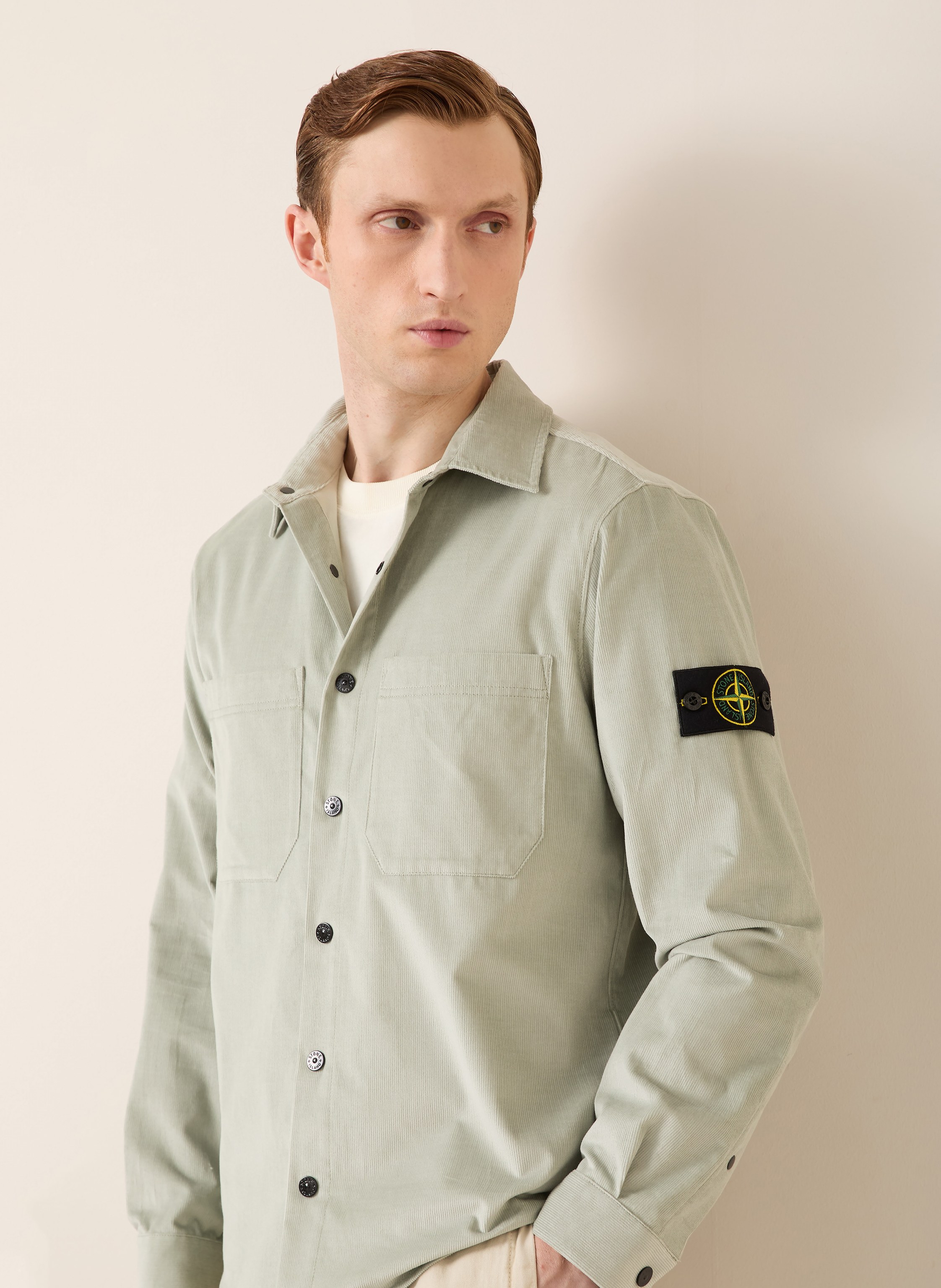 Thumbnail - Stone Island Cord-Overjacket gruen
