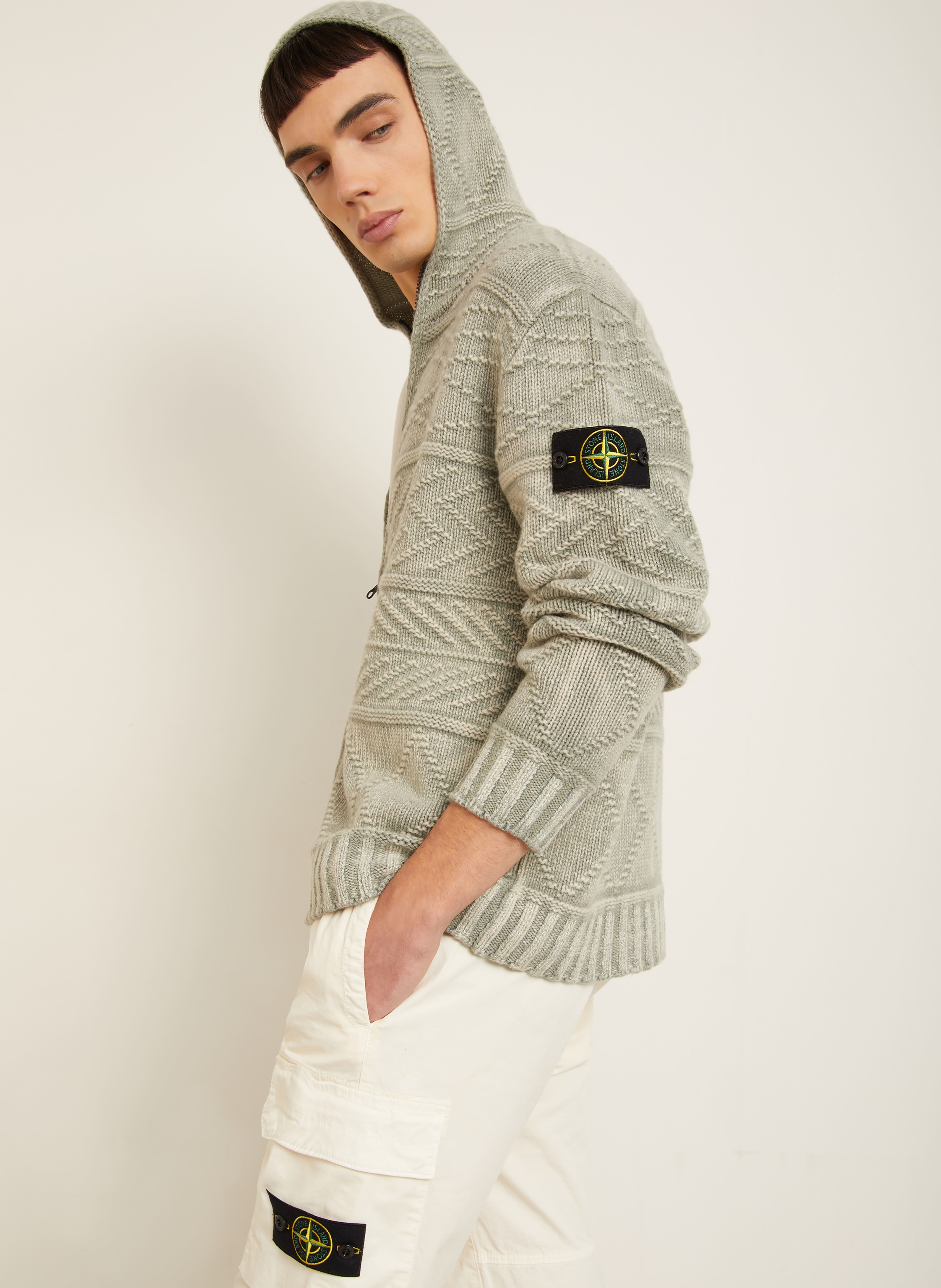 Thumbnail - Stone Island Strickjacke Aus Cashmere gruen