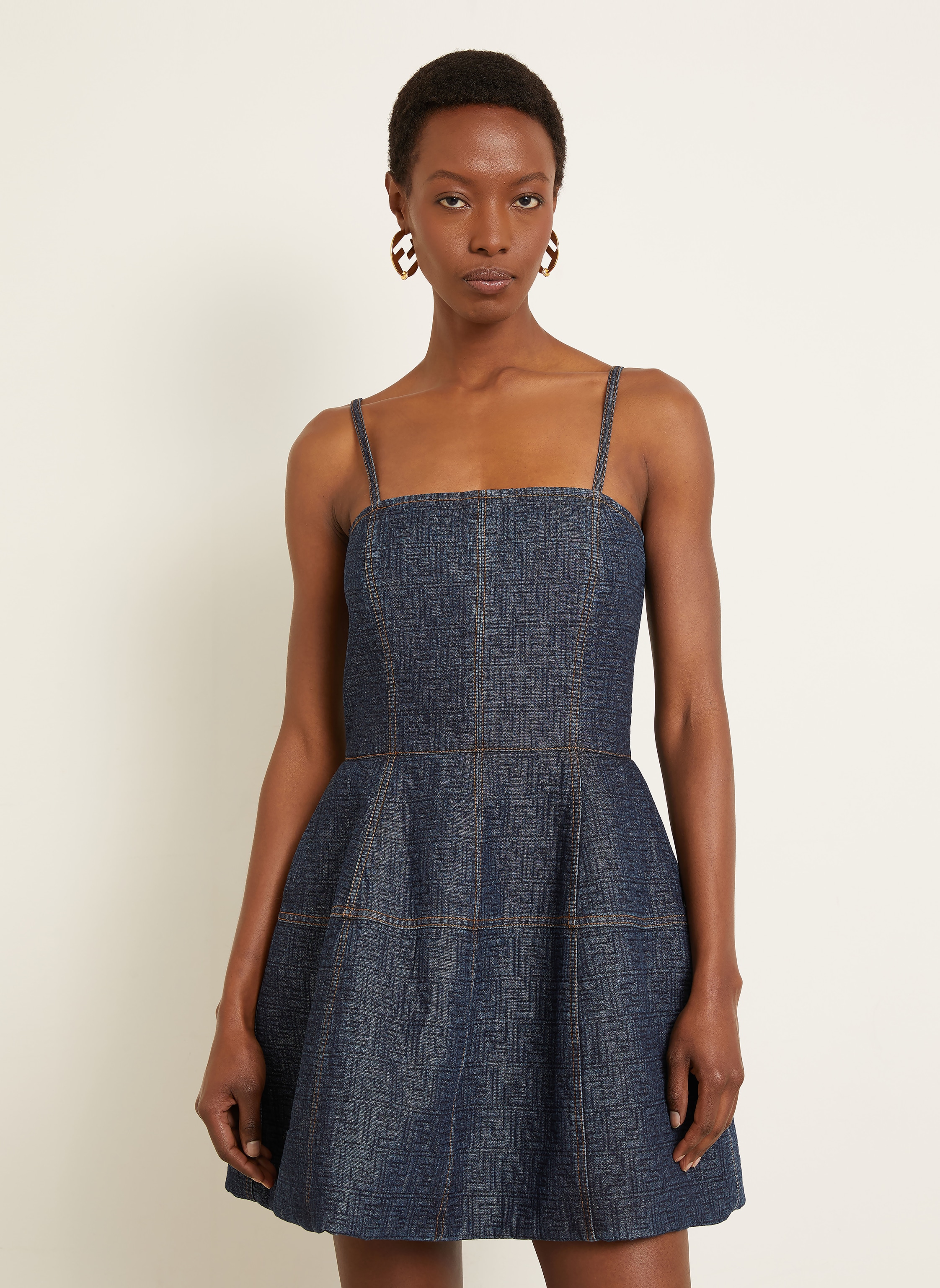 Thumbnail - Fendi Kleid In Jeansoptik blau