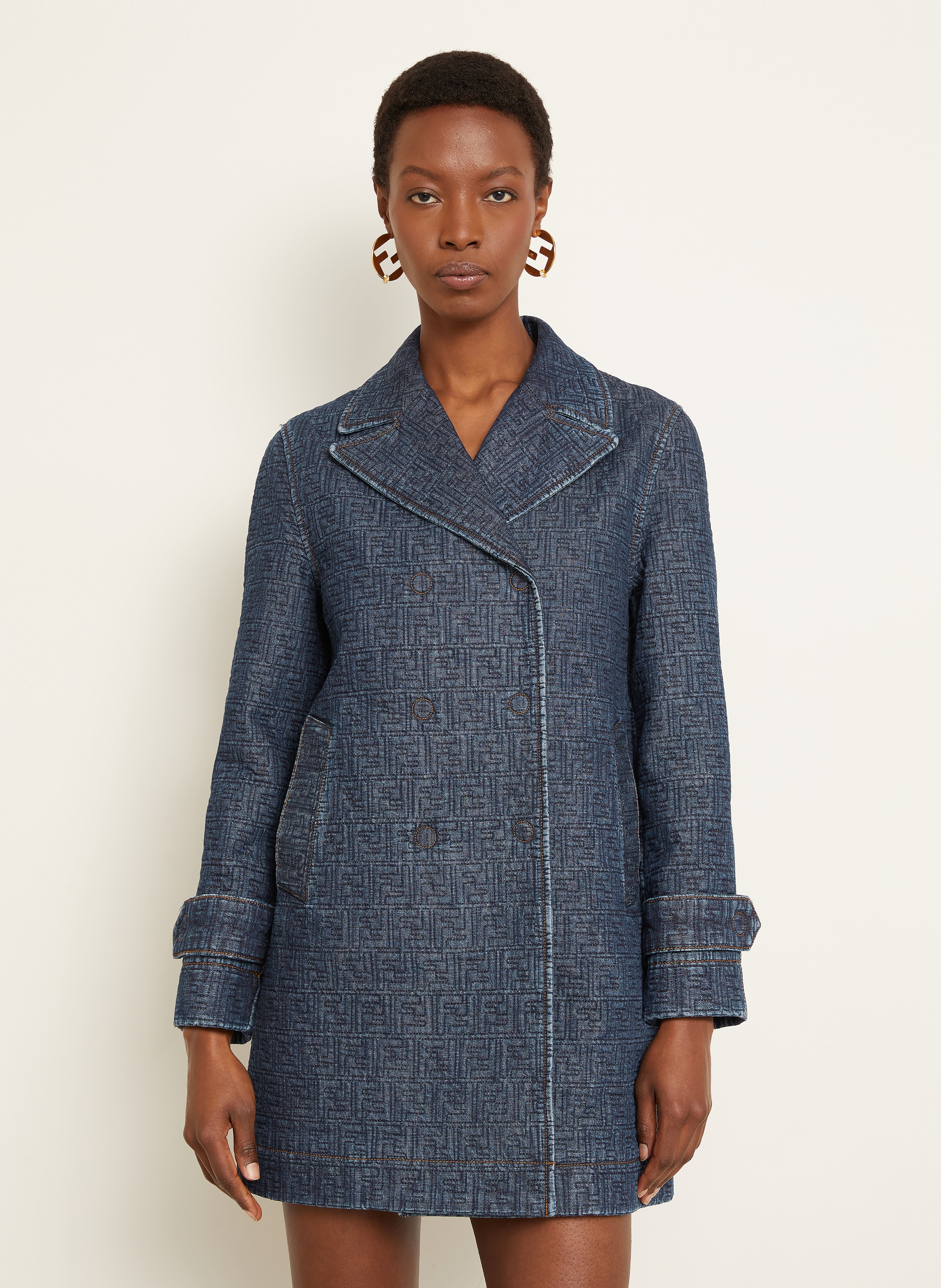 Thumbnail - Fendi Cabanjacke In Jeansoptik blau