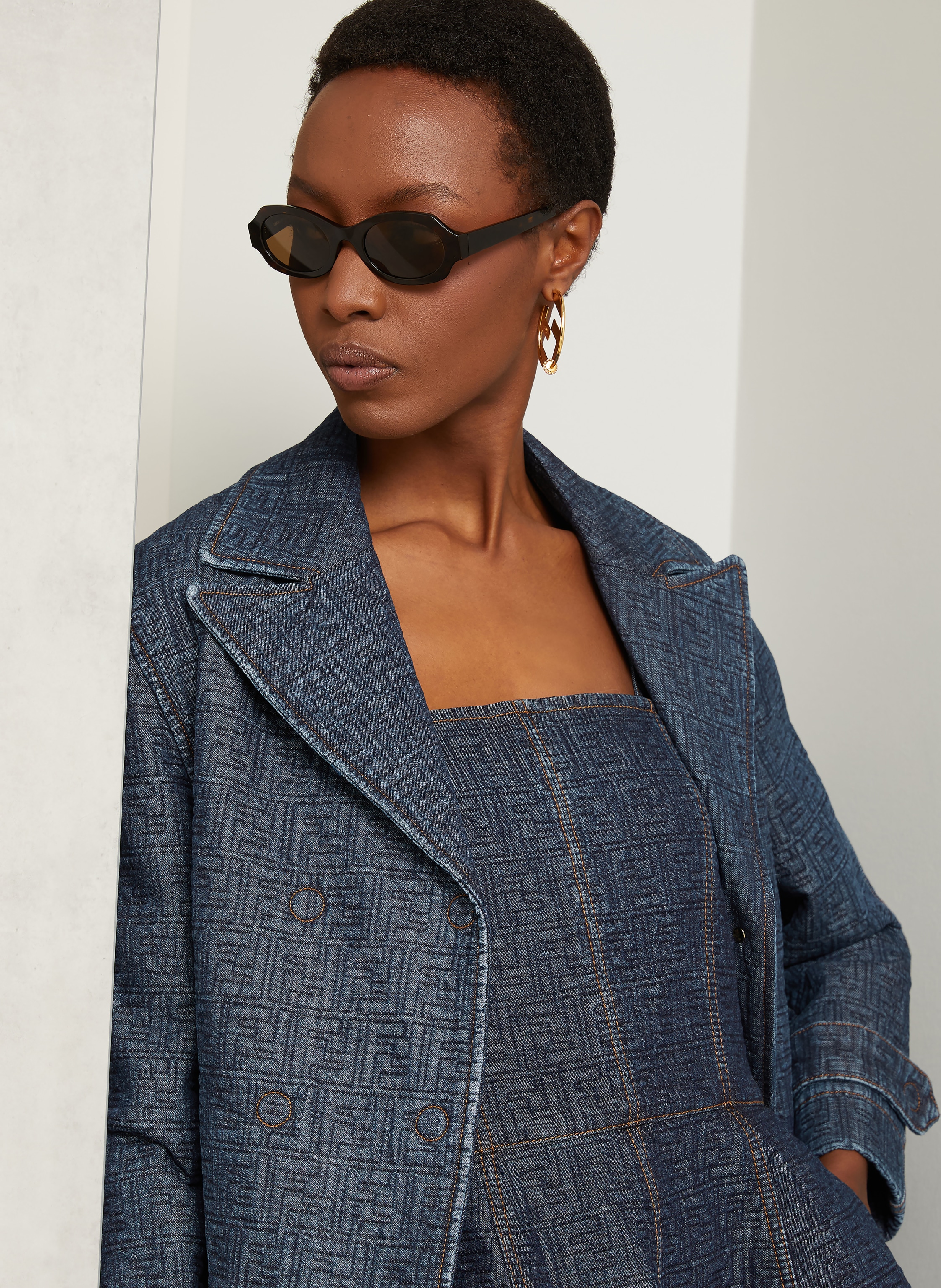 Thumbnail - Fendi Cabanjacke In Jeansoptik blau