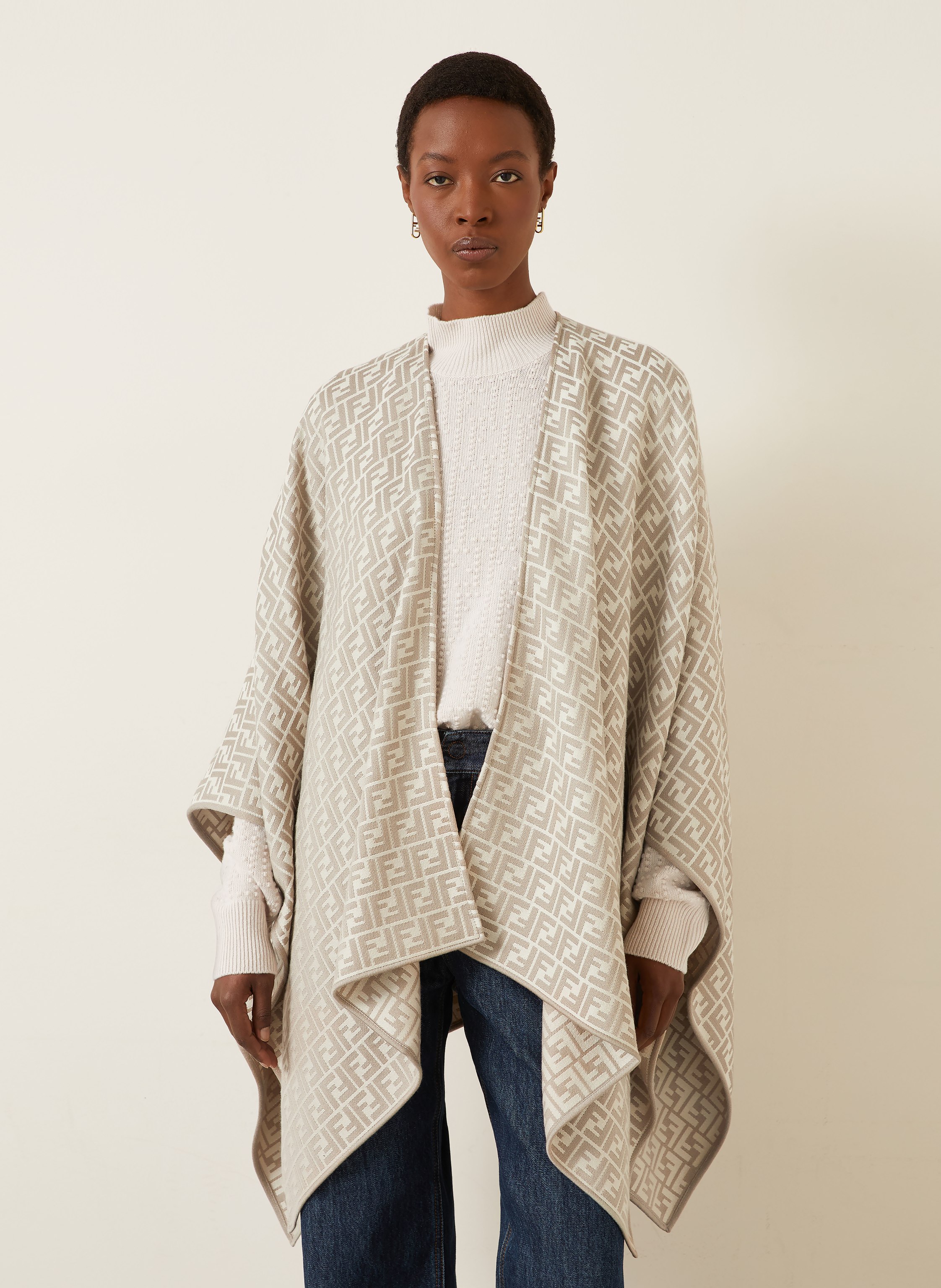 Thumbnail - Fendi Cape Mit Seide grau