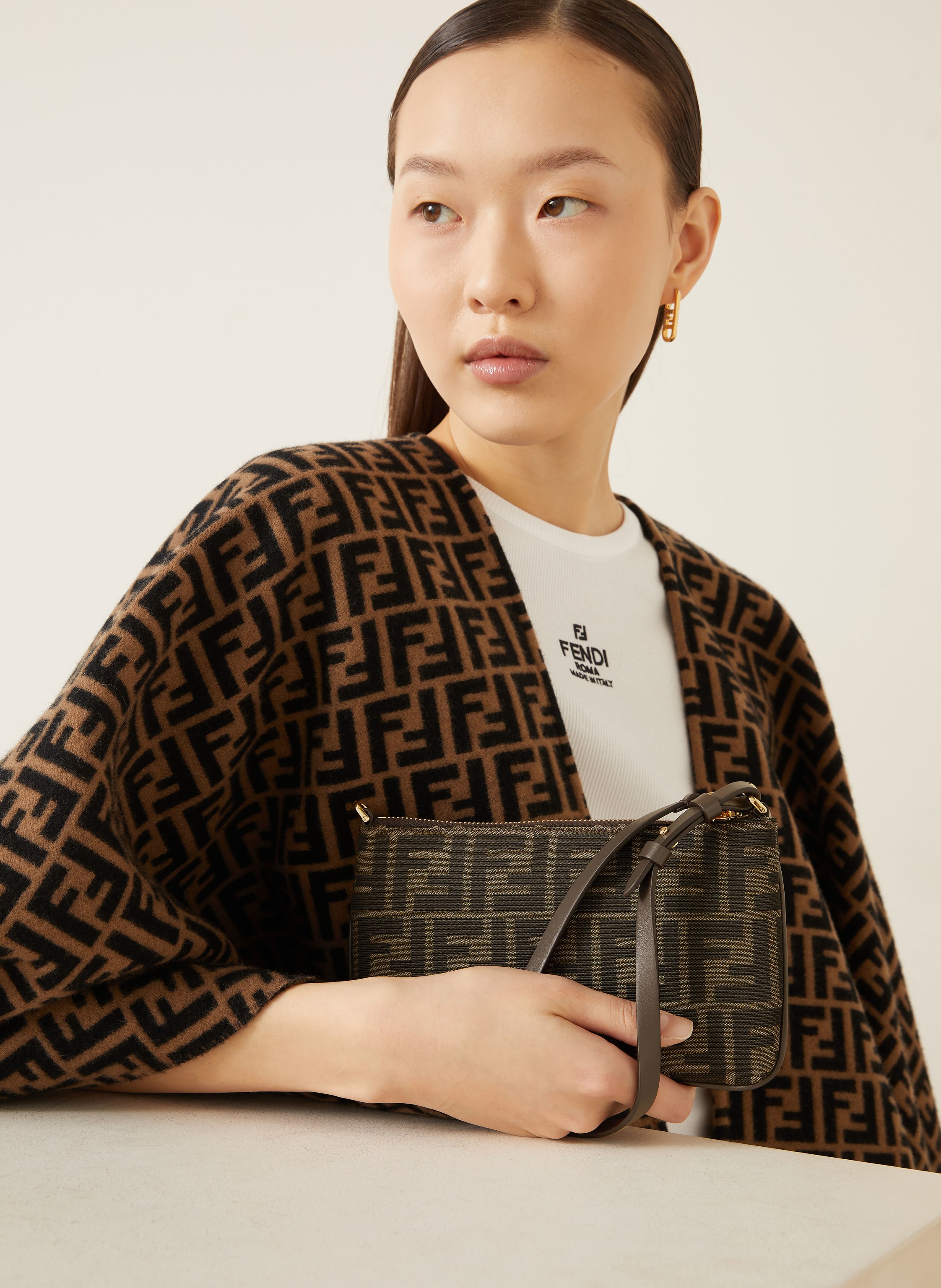 Thumbnail - Fendi Schultertasche Baguette braun