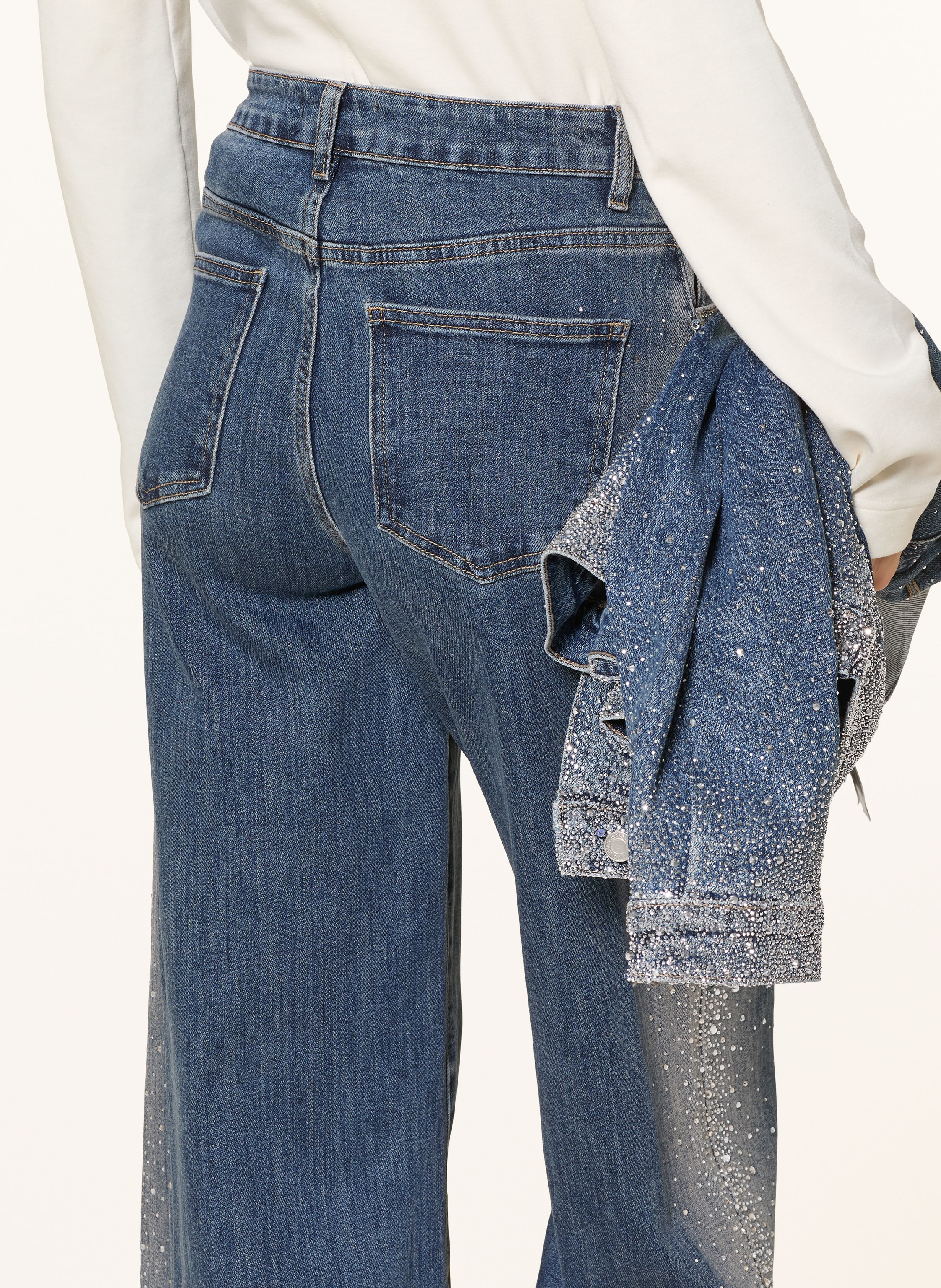 Thumbnail - Miss Goodlife Straight Jeans Mit Schmucksteinen blau