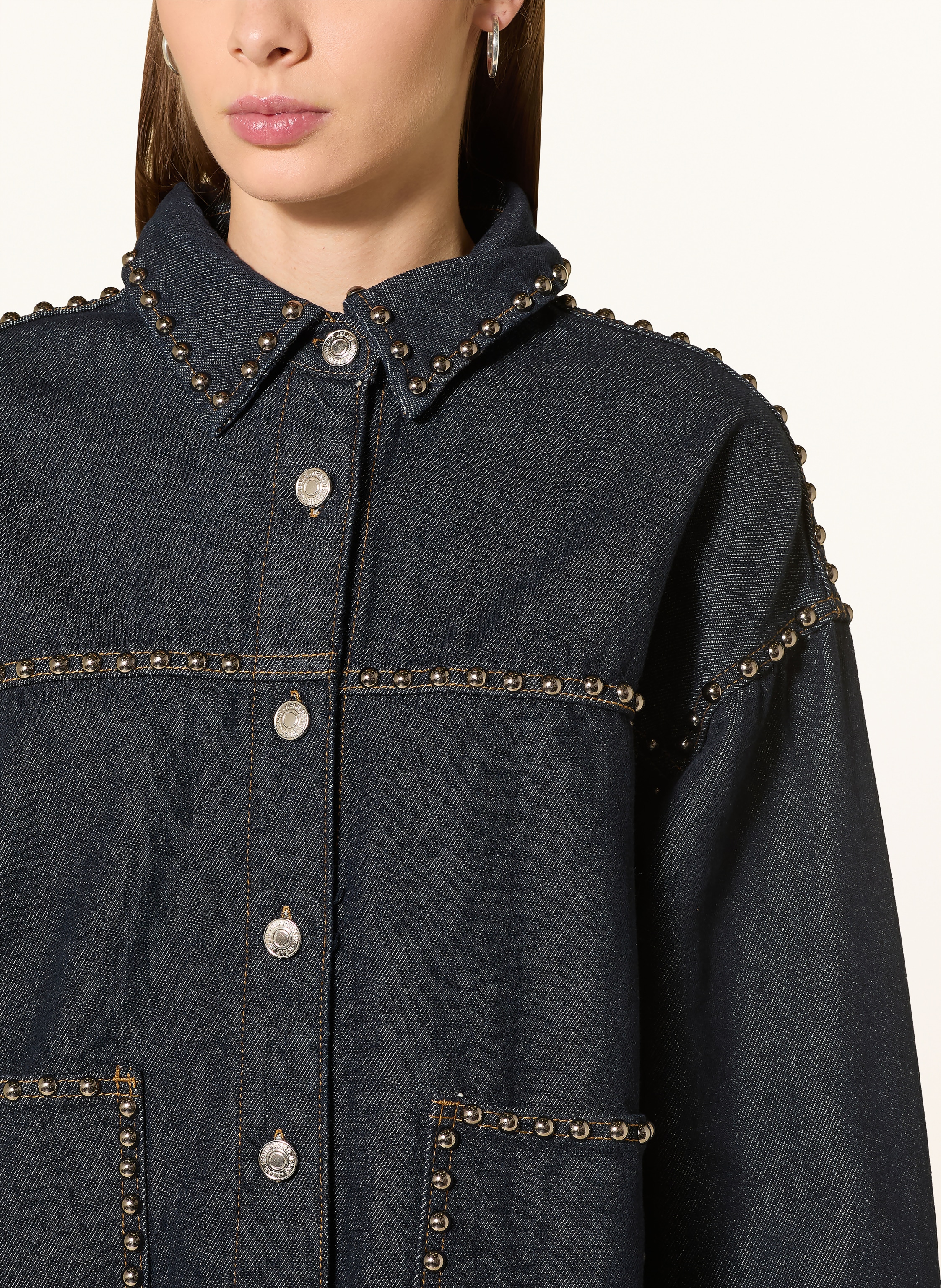 Thumbnail - Miss Goodlife Jeansjacke Mit Nieten blau