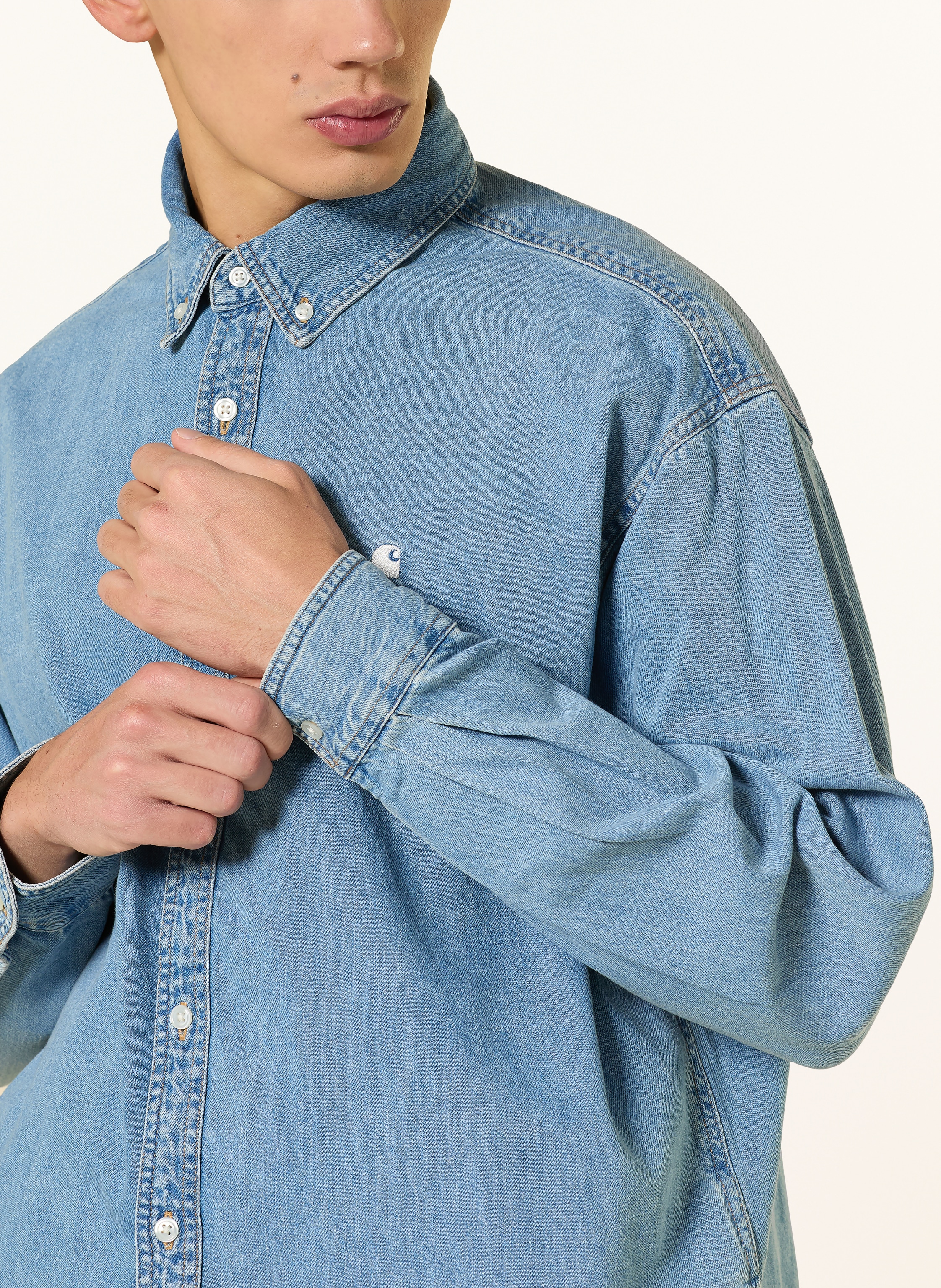 Thumbnail - Carhartt Wip Jeanshemd Lucas Comfort Fit blau