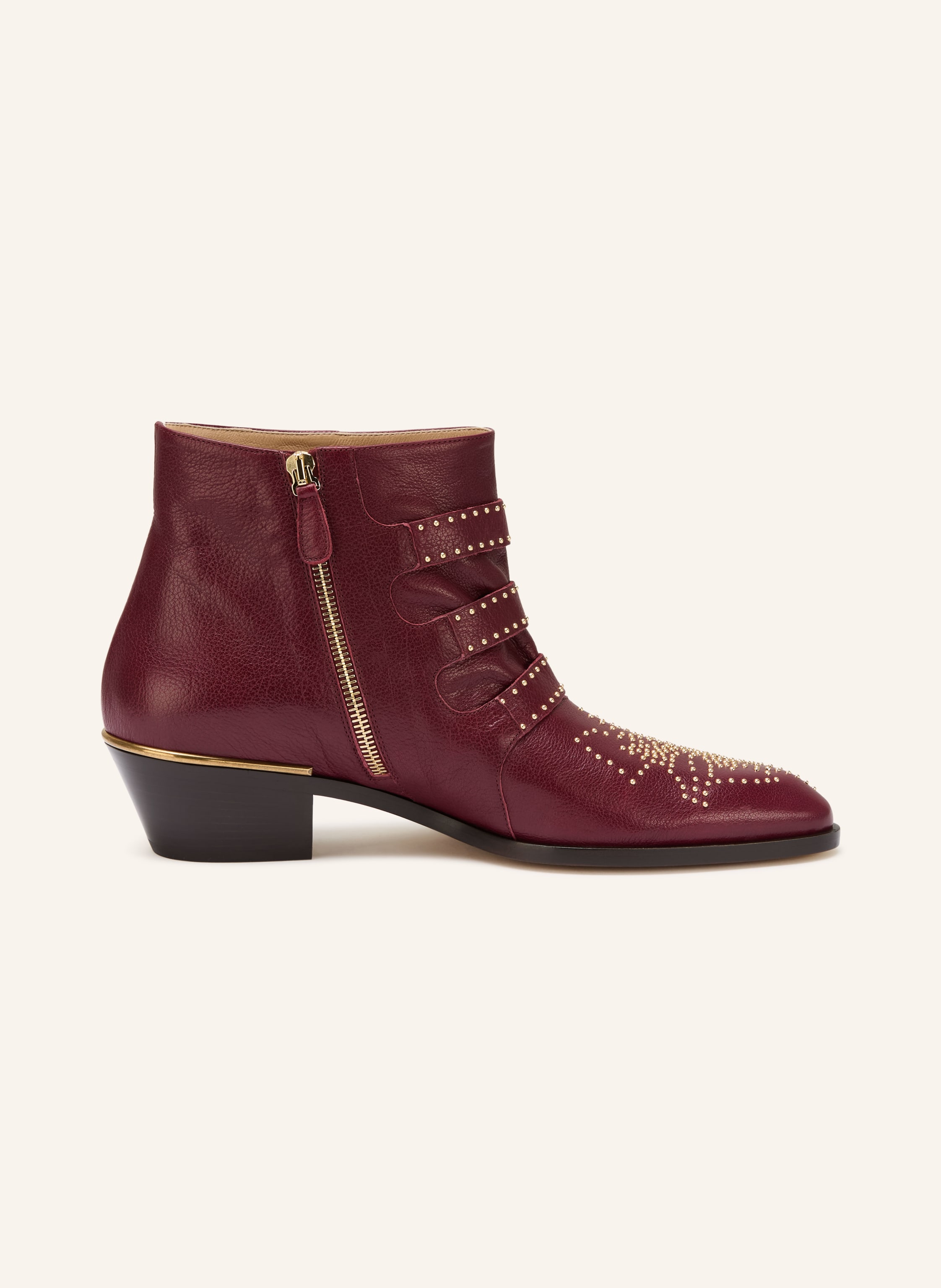 Thumbnail - Chloé Stiefeletten Susan Mit Nieten rot