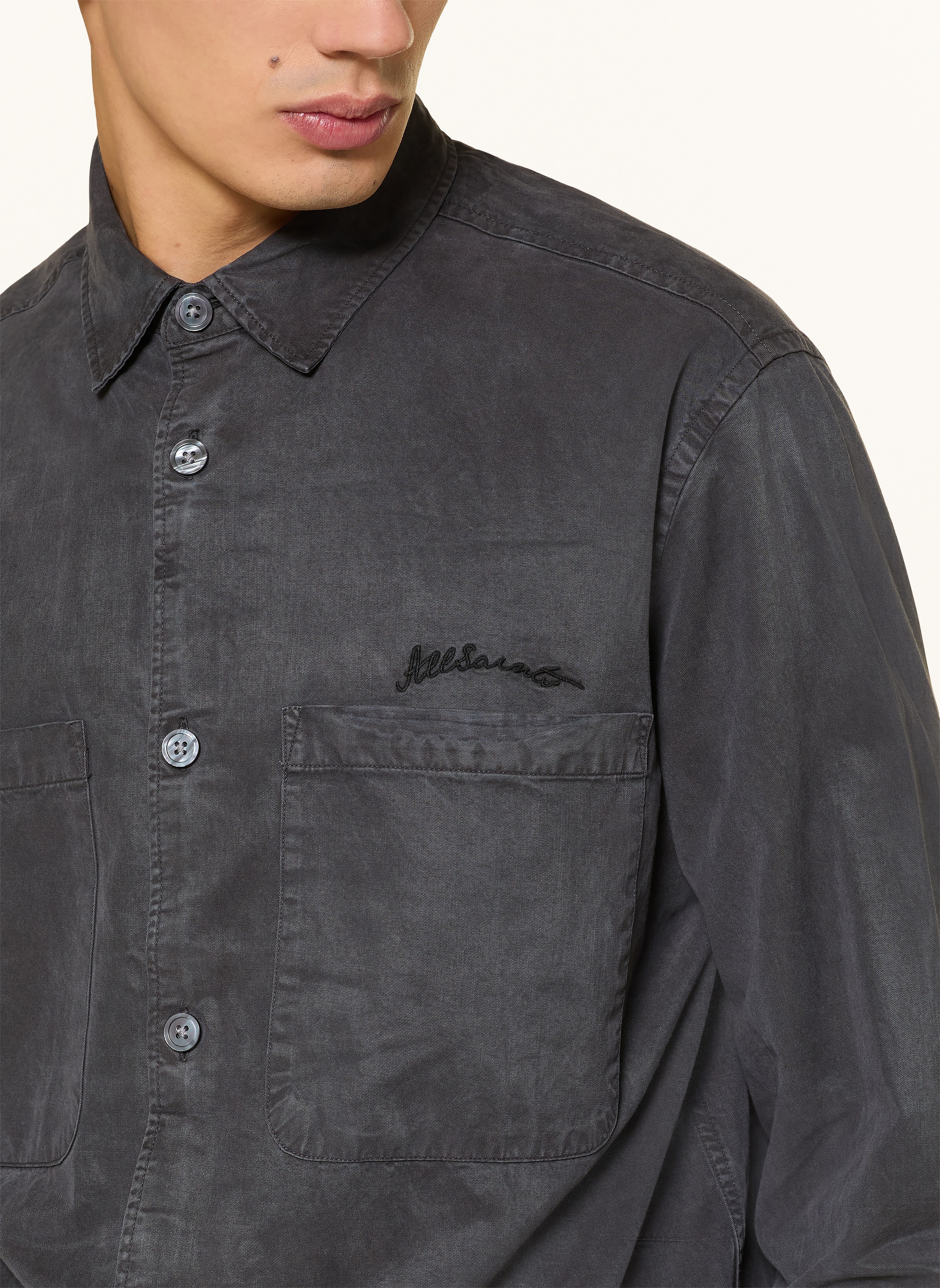 Thumbnail - Allsaints Overshirt Rhodi grau