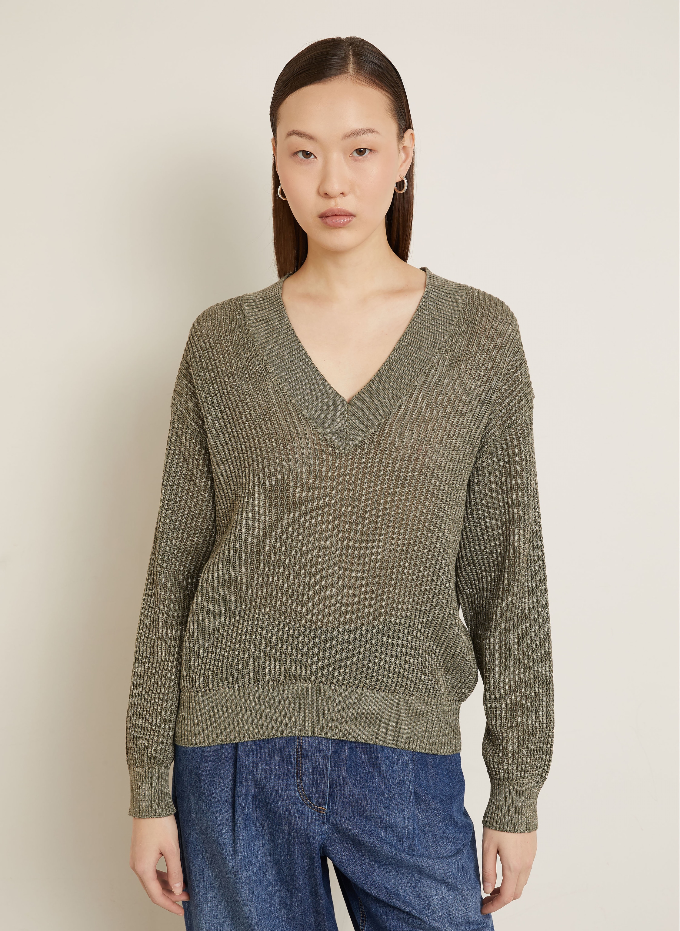 Thumbnail - Brunello Cucinelli Pullover Mit Glitzergarn gruen