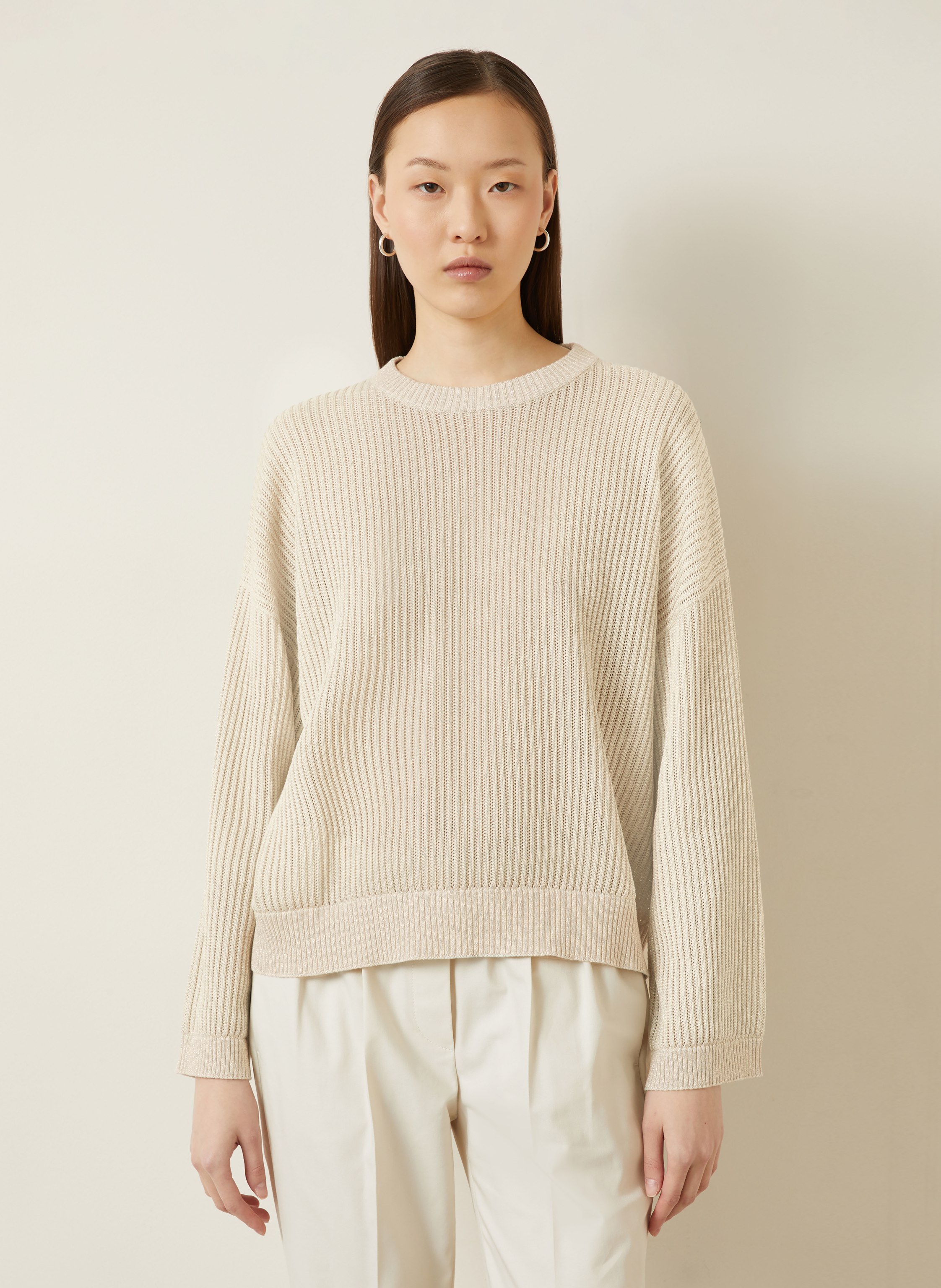 Thumbnail - Brunello Cucinelli Pullover Mit Glitzergarn beige