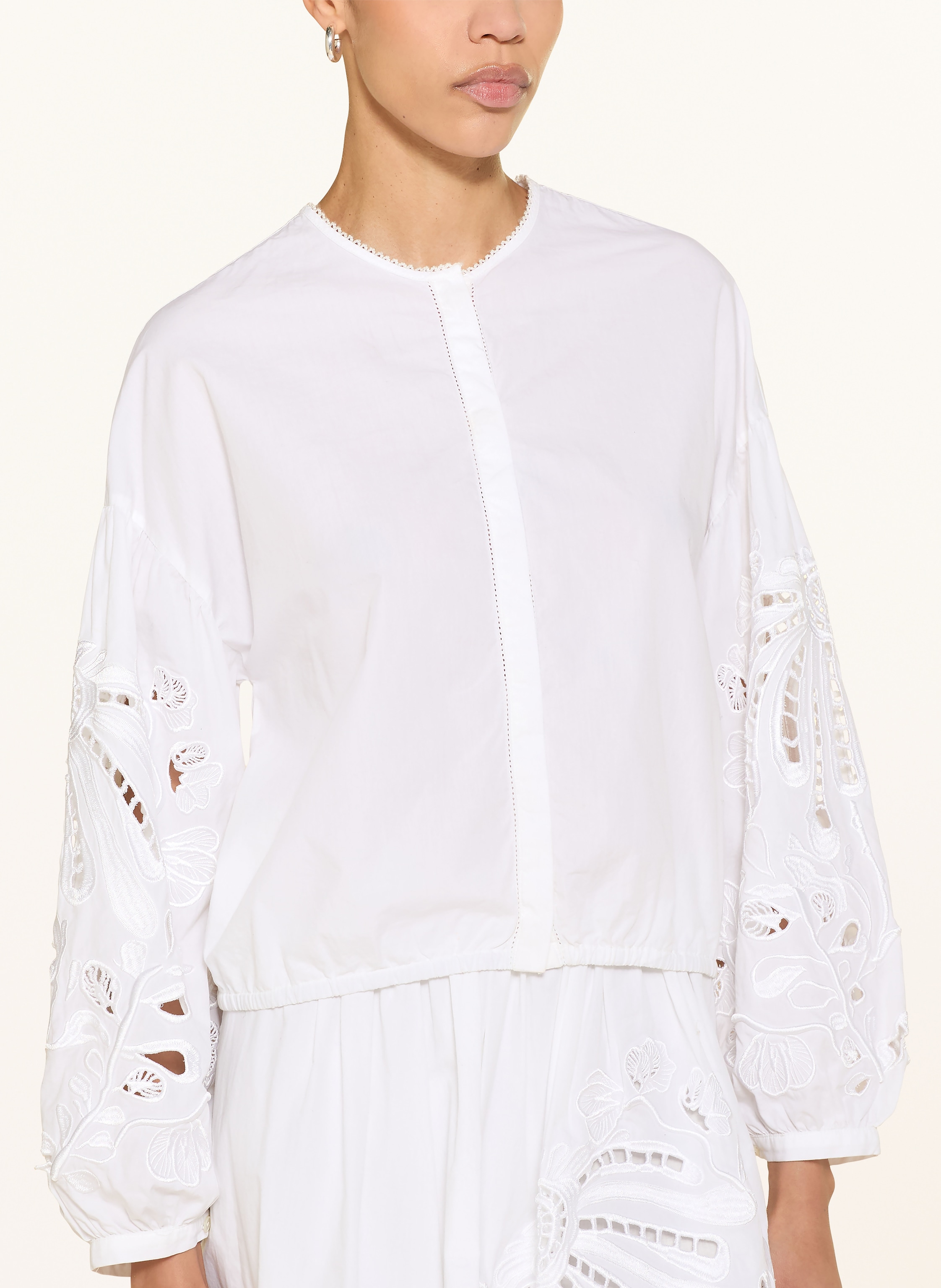 Thumbnail - Dorothee Schumacher Bluse Embroidered Beauty Mit Lochspitze weiss