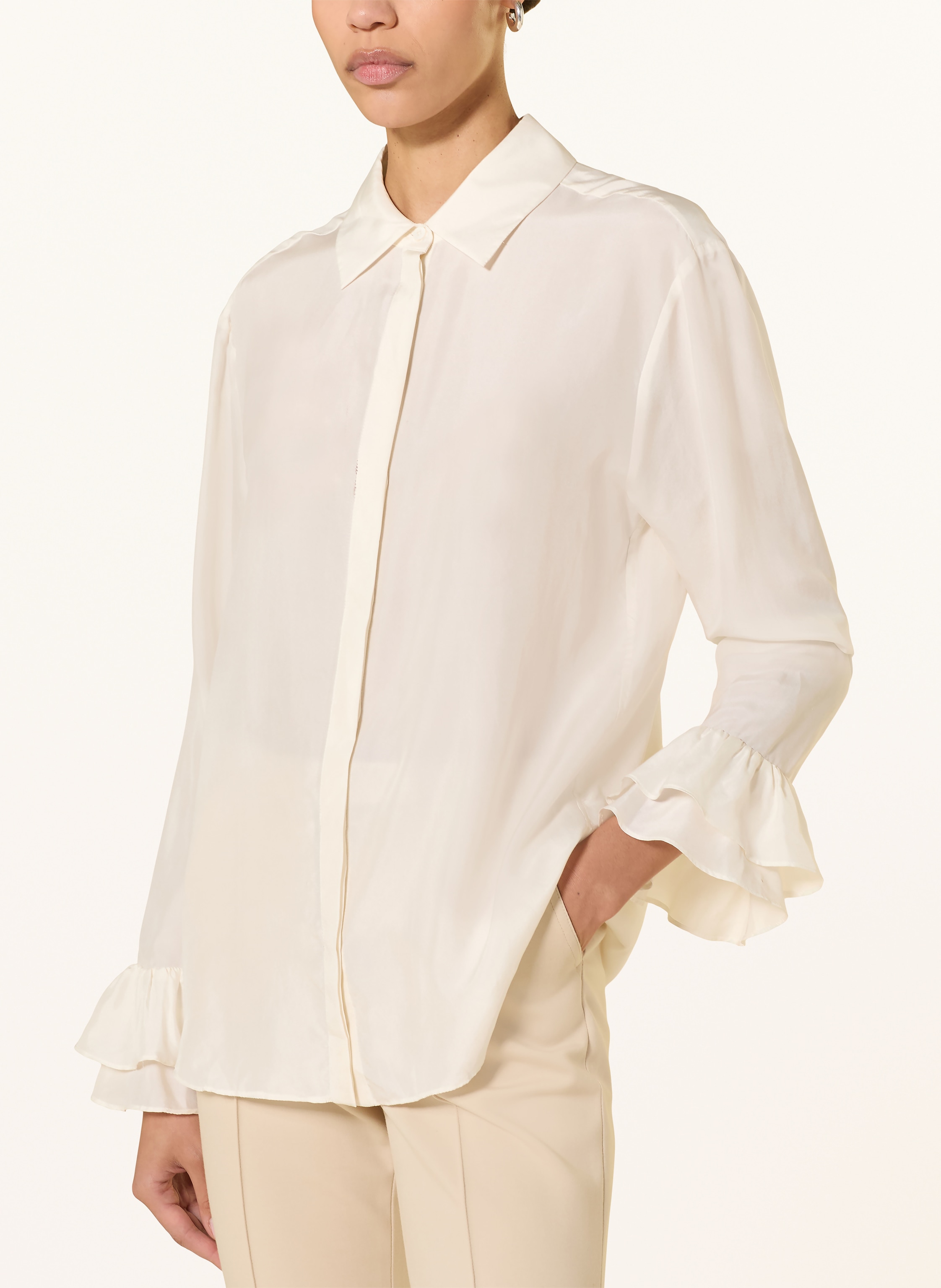 Thumbnail - Dorothee Schumacher Hemdbluse Playful Volumes Aus Seide Mit Rüschen weiss