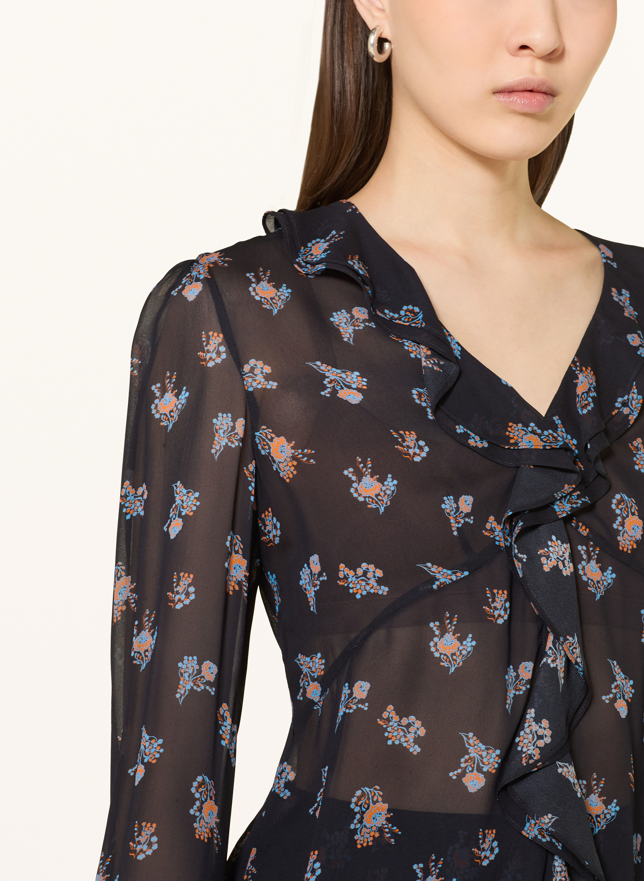 Thumbnail - Dorothee Schumacher Bluse Airy Daydream Mit Volants blau