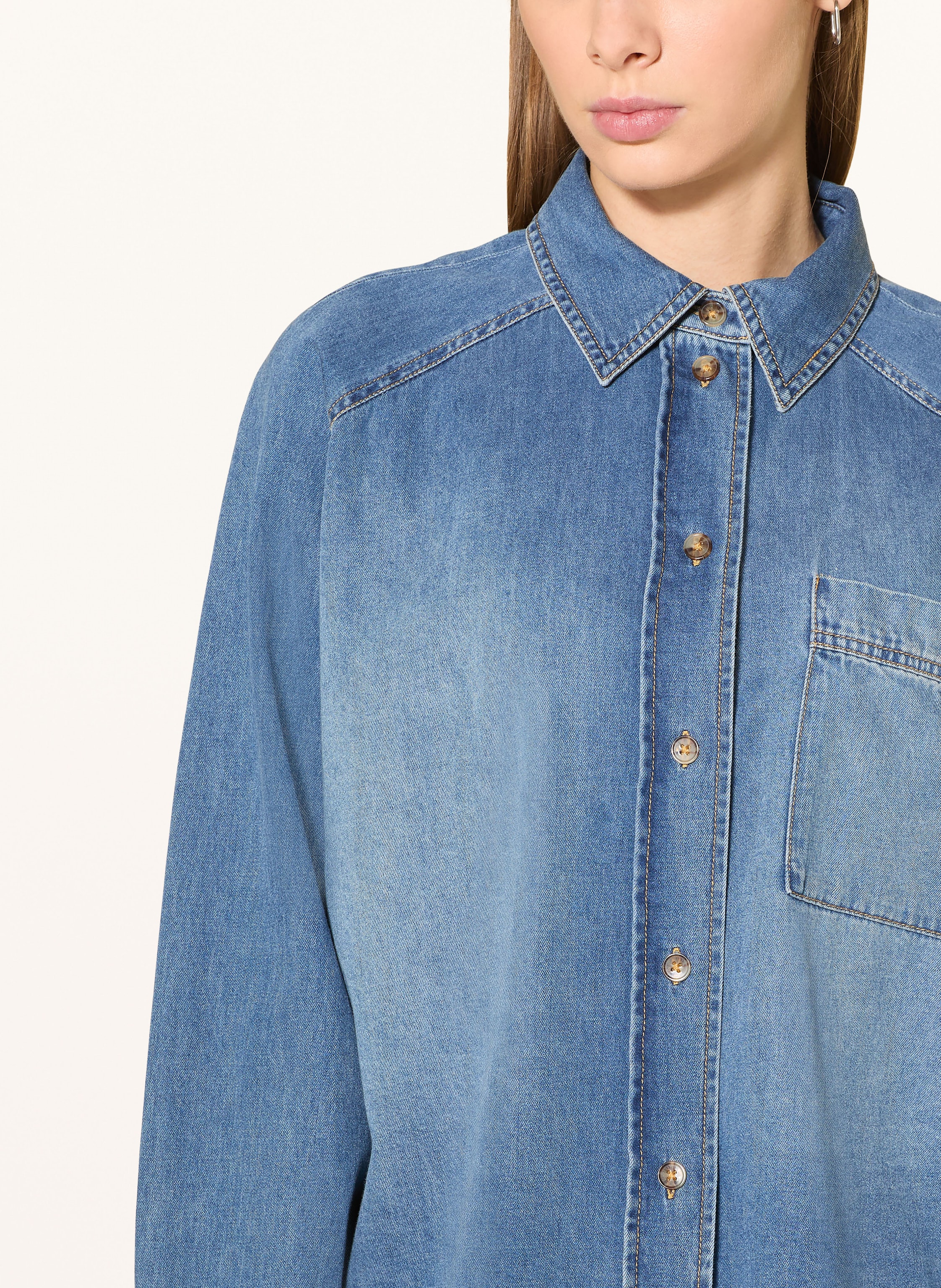 Thumbnail - Someday Jeansbluse Zebru blau