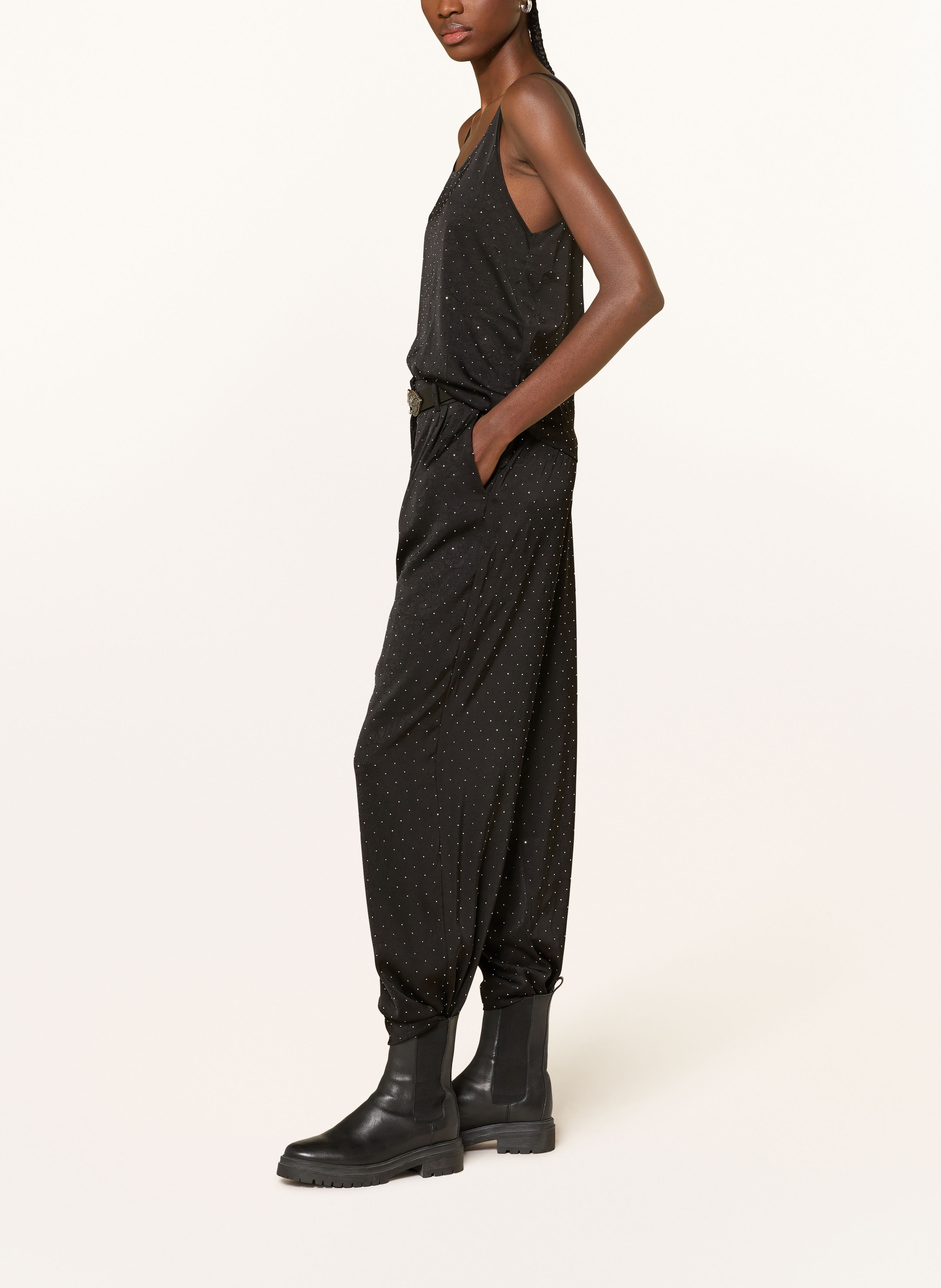 Thumbnail - Ba&Sh Marlenehose Deloy Mit Schmucksteinen schwarz