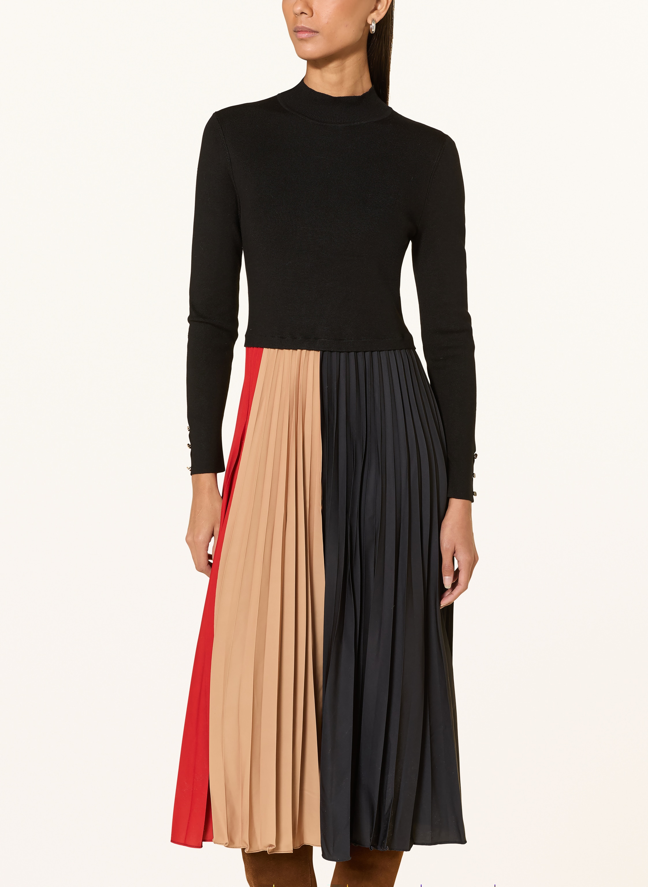 Thumbnail - Phase Eight Kleid Kiera Im Materialmix schwarz