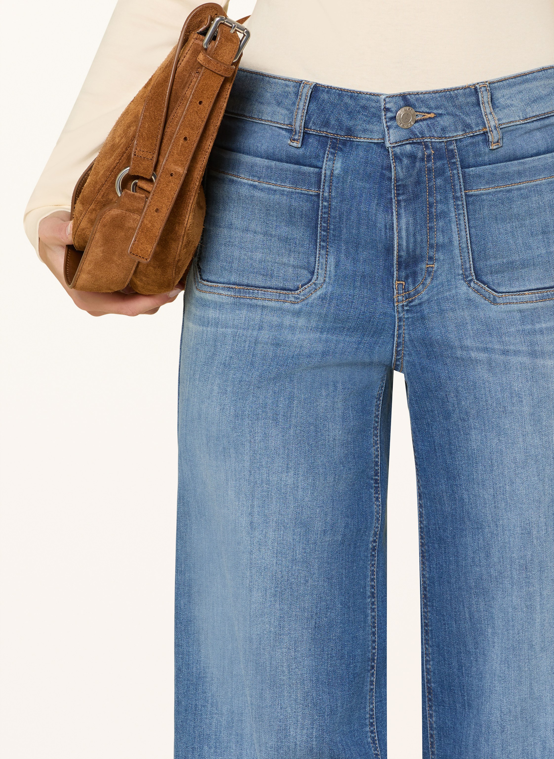 Thumbnail - Opus Pants Wide Leg Jeans Melly Crisp blau