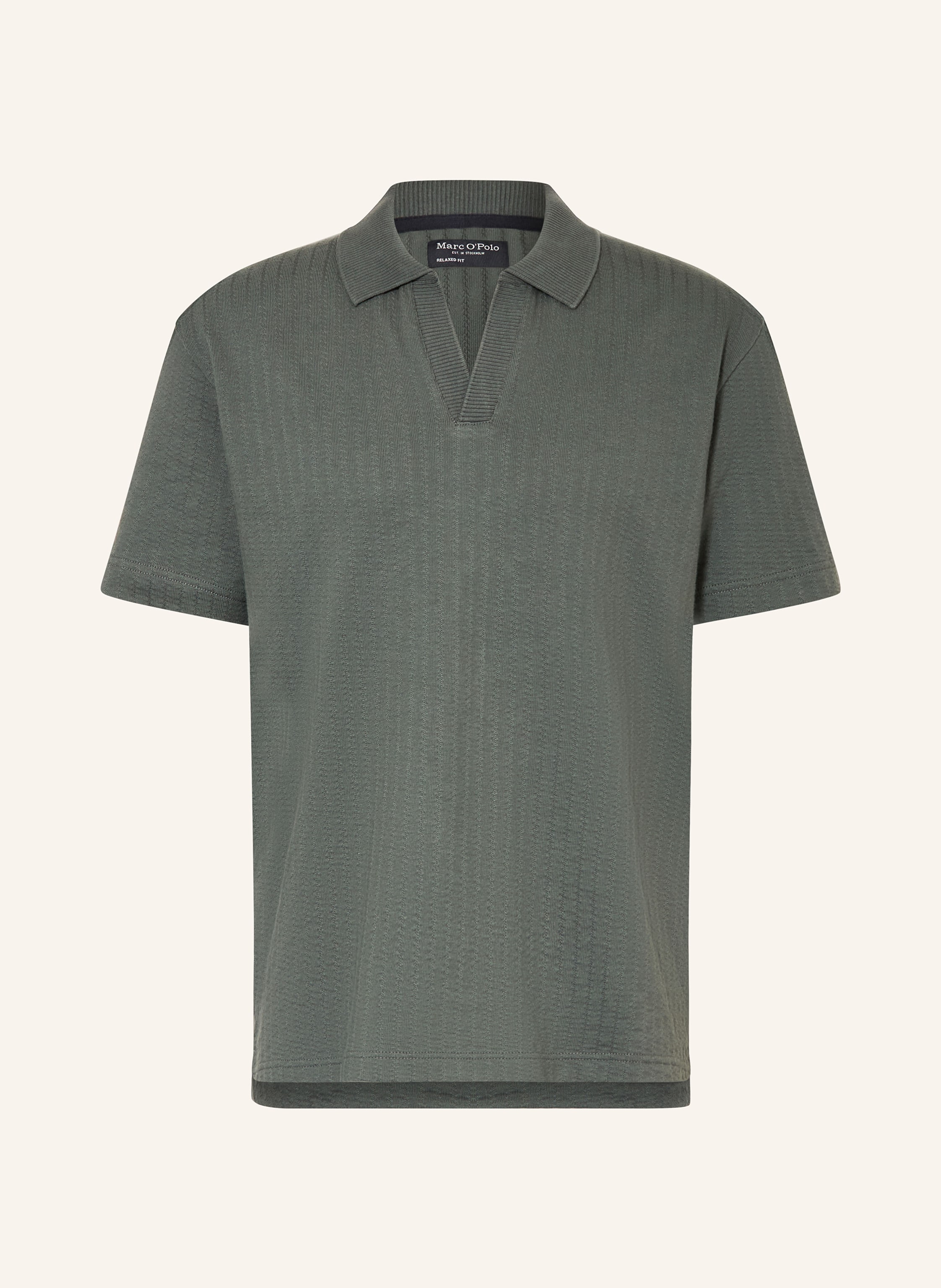 Marc O'polo Strick-Poloshirt Relaxed Fit grau