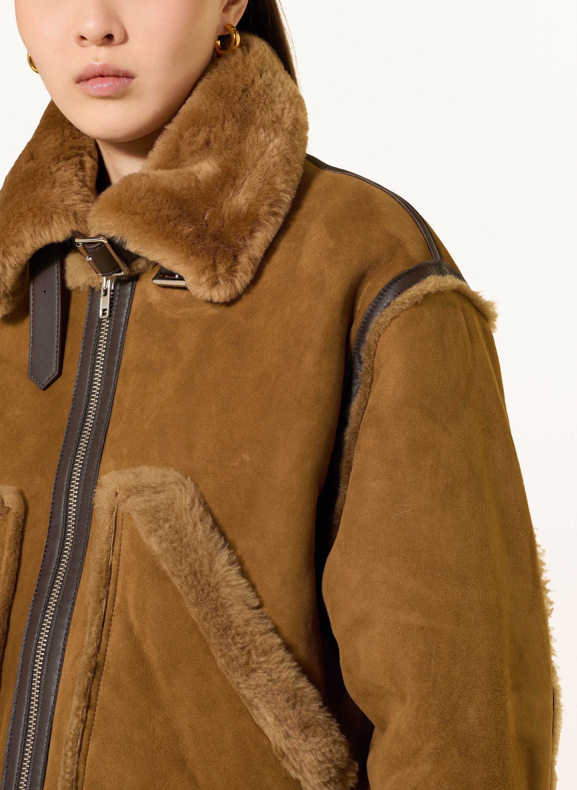 Thumbnail - Ba&Sh Lederjacke Duli braun