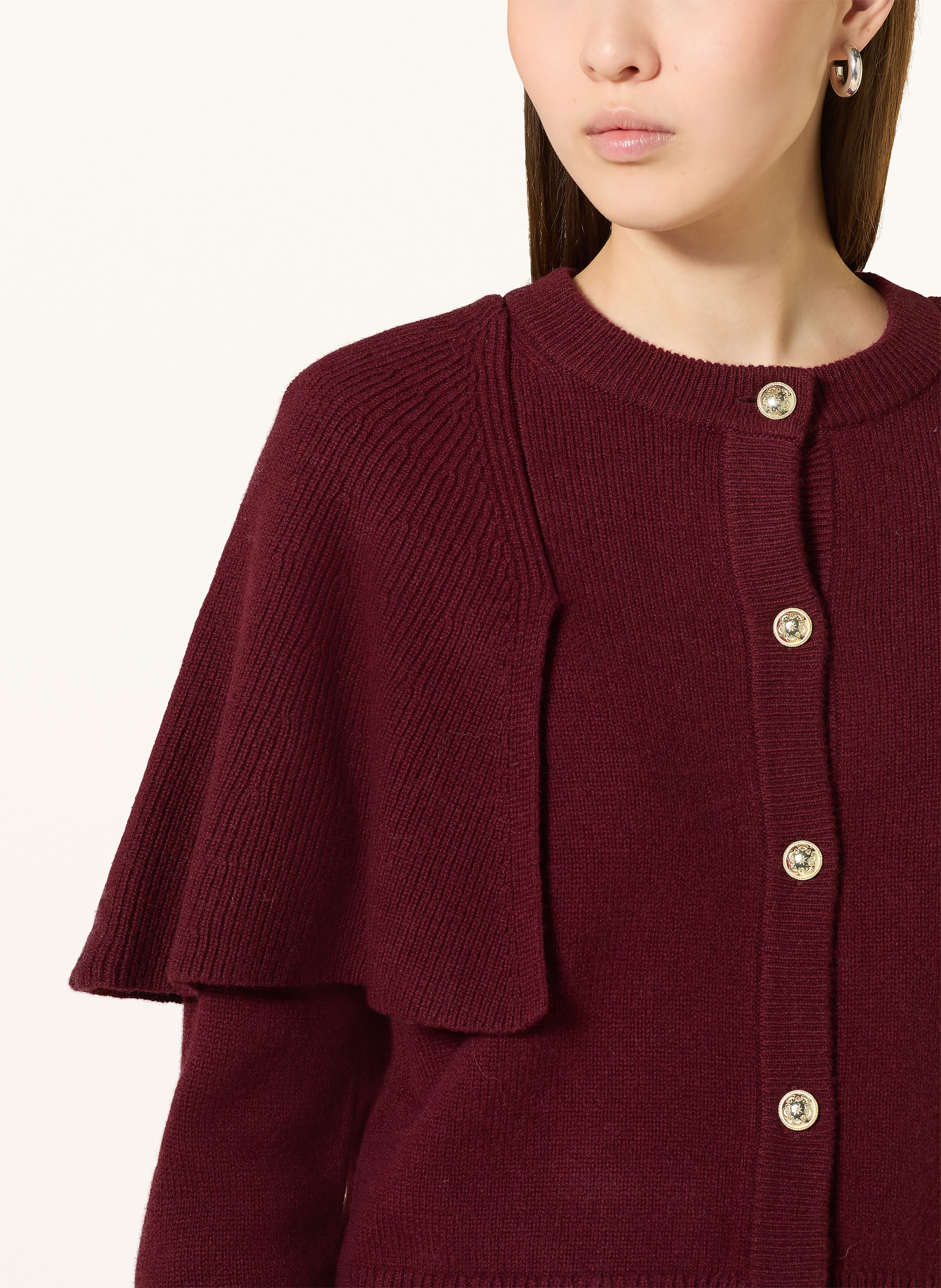 Thumbnail - Ba&Sh Strickjacke Peggy Mit Volants rot