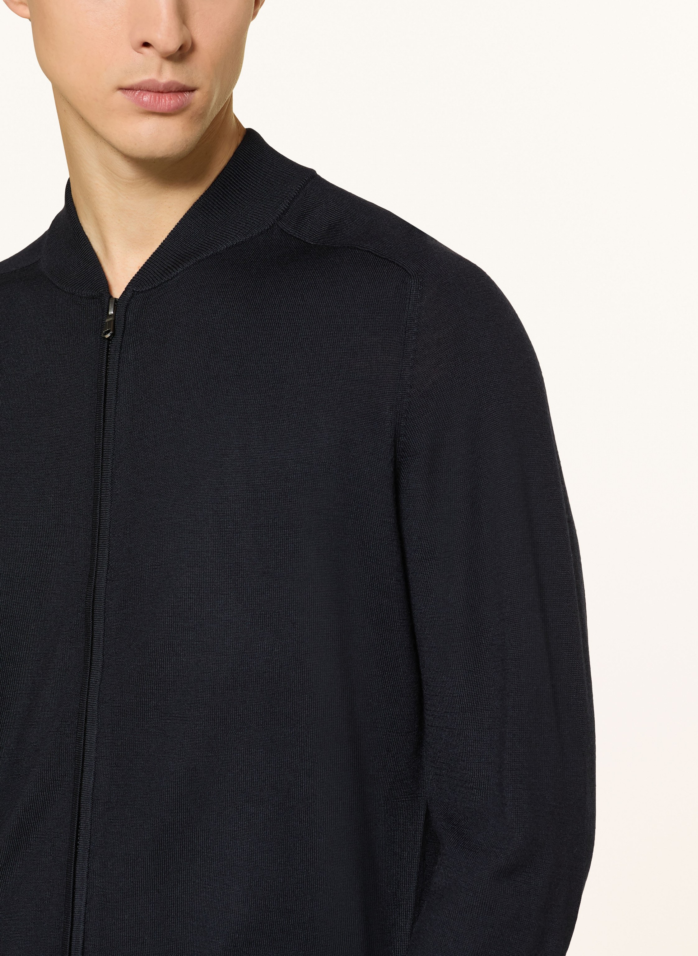 Thumbnail - Strokesman's Strickjacke Aus Merinowolle blau