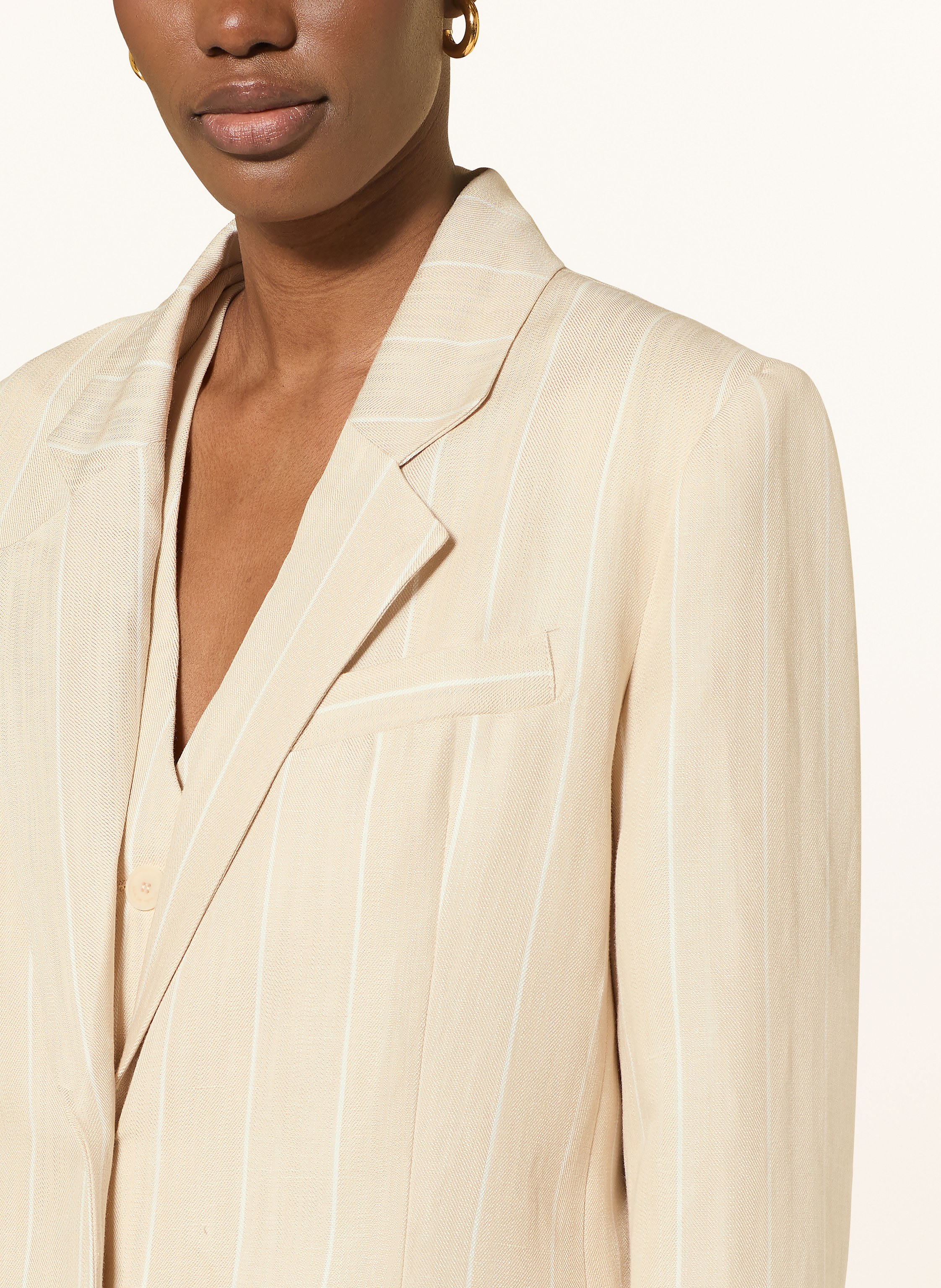 Thumbnail - Claudie Pierlot Blazer Mit Leinen beige